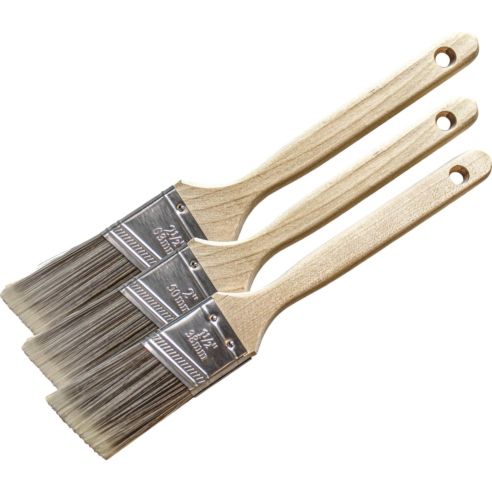 Photo of Faithfull 3 Piece Tradesman Synthetic Sash Brush Set