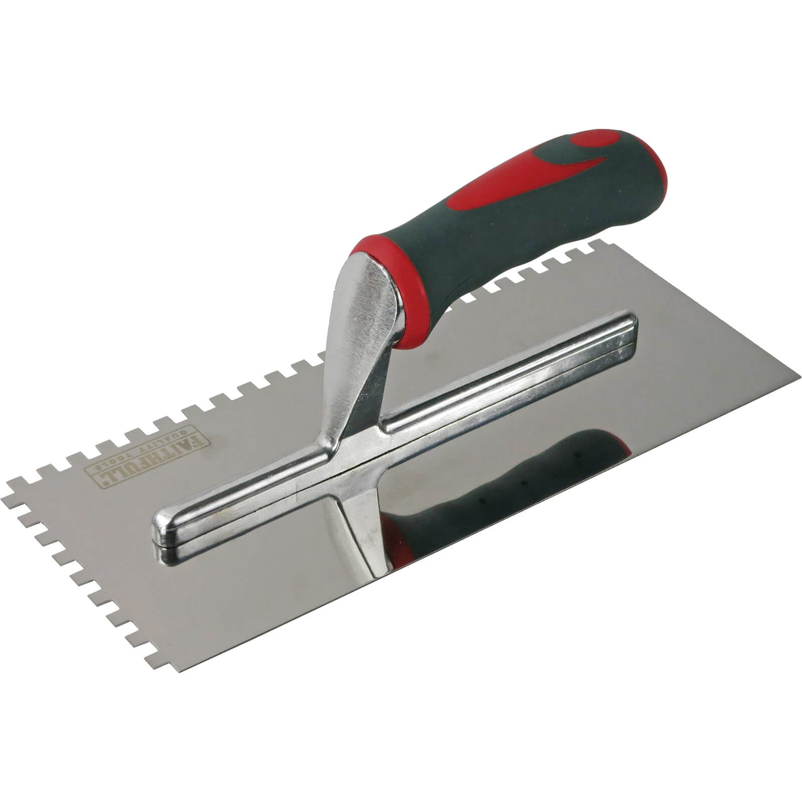 Photo of Faithfull Soft Grip Stainless Steel Notched Trowel 11