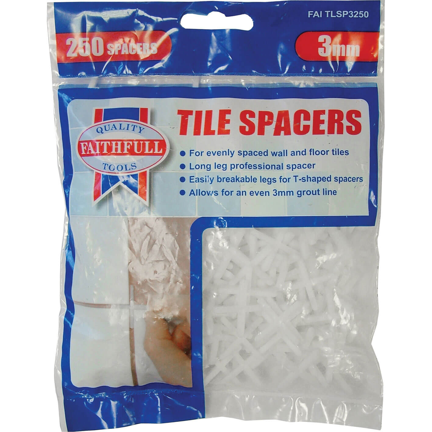 Photo of Faithfull Wall Tile Spacers 3mm Pack Of 250