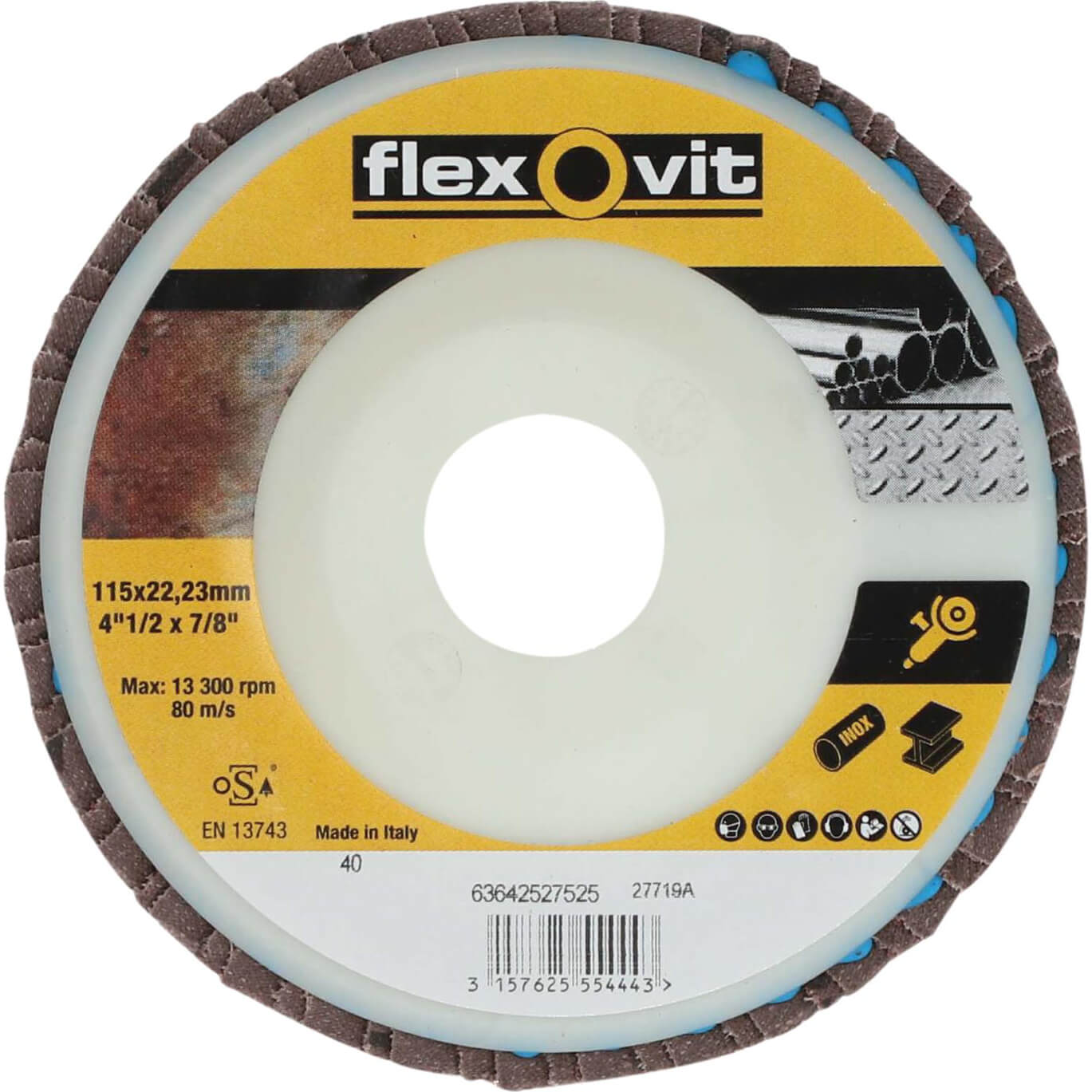 Photo of Flexovit Abrasive Flap Disc 115mm 40g
