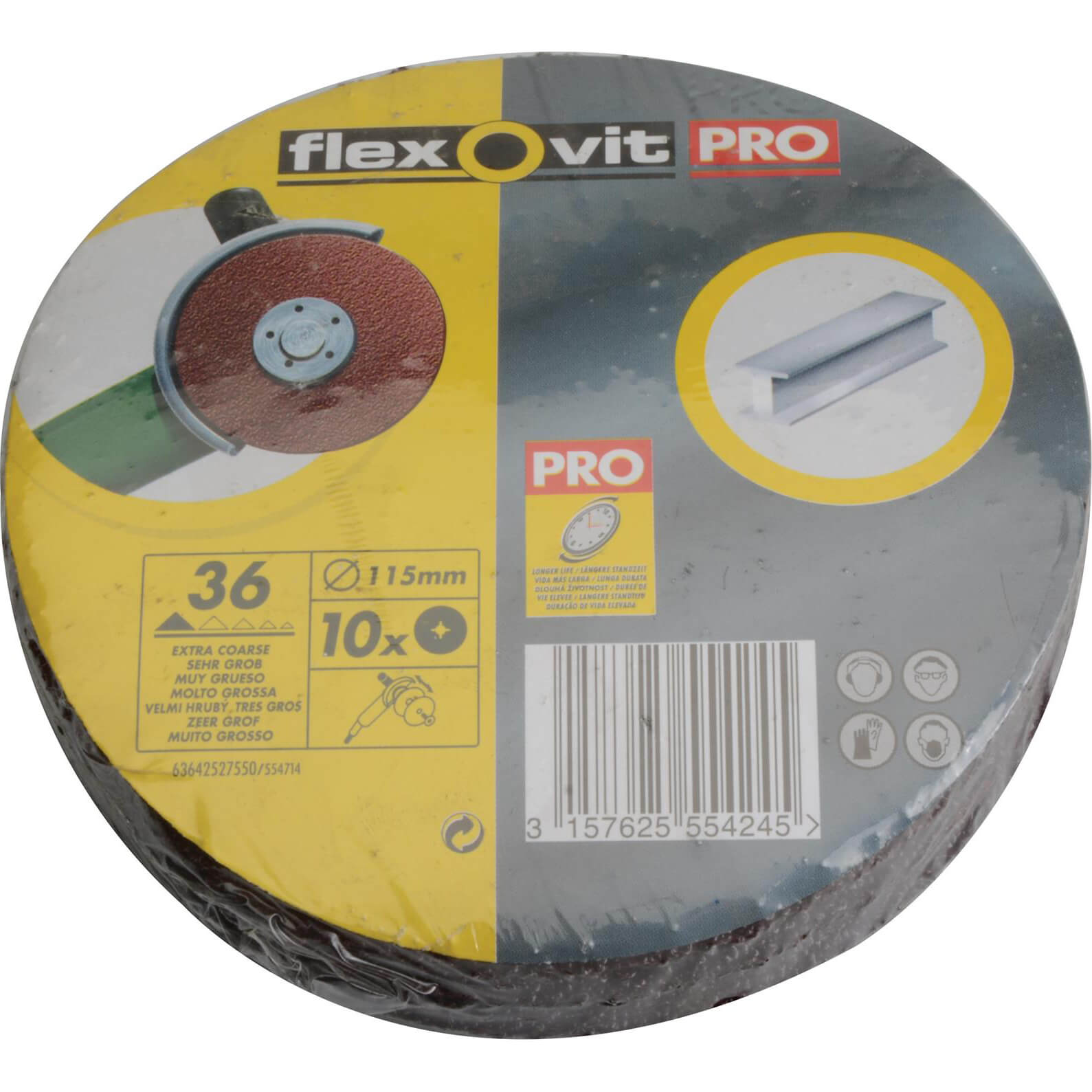 Photo of Flexovit Aluminium Oxide Fibre Discs 115mm 36g Pack Of 10