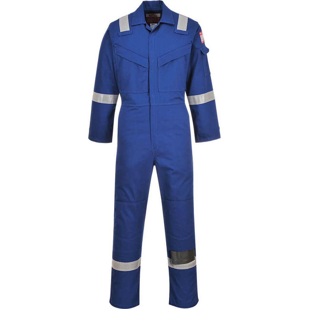 Photo of Biz Flame Mens Aberdeen Flame Resistant Antistatic Coverall Royal Blue 2xl 34