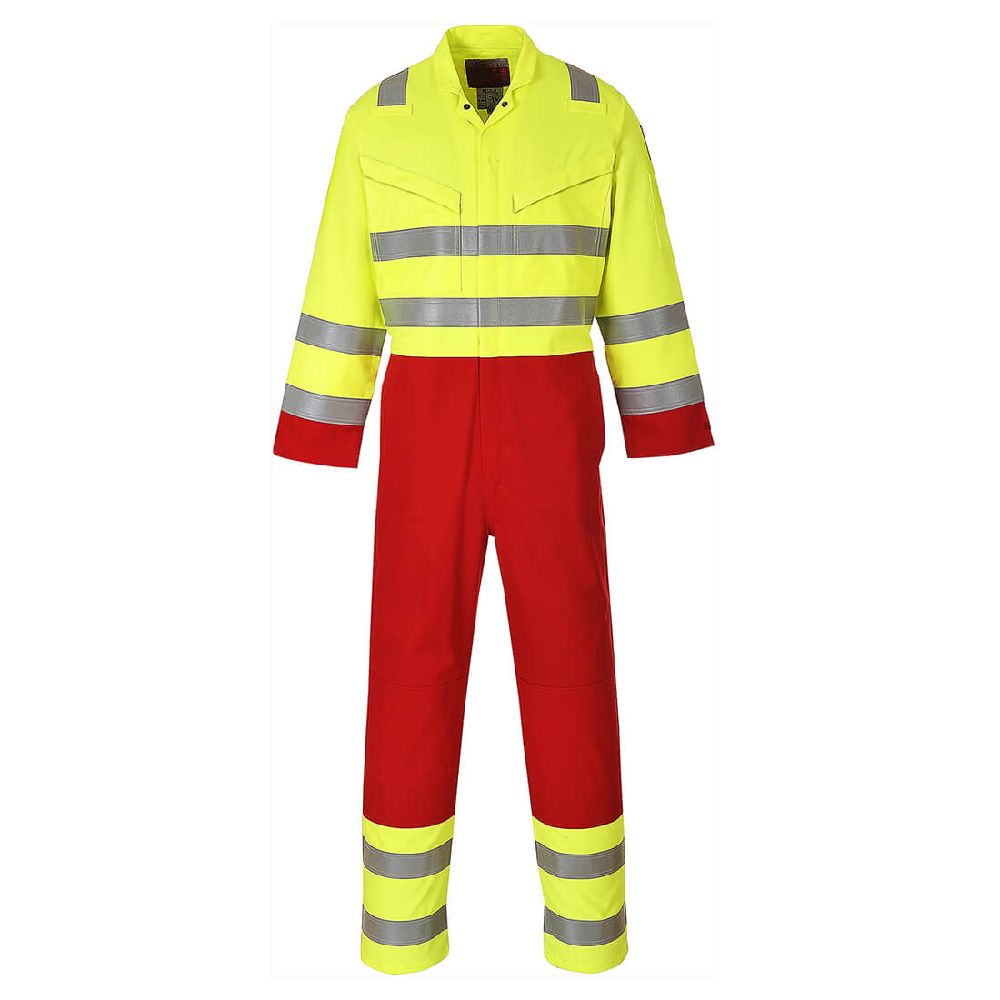 Photo of Biz Flame Mens Pro Flame Resistant Services Coverall Yellow S