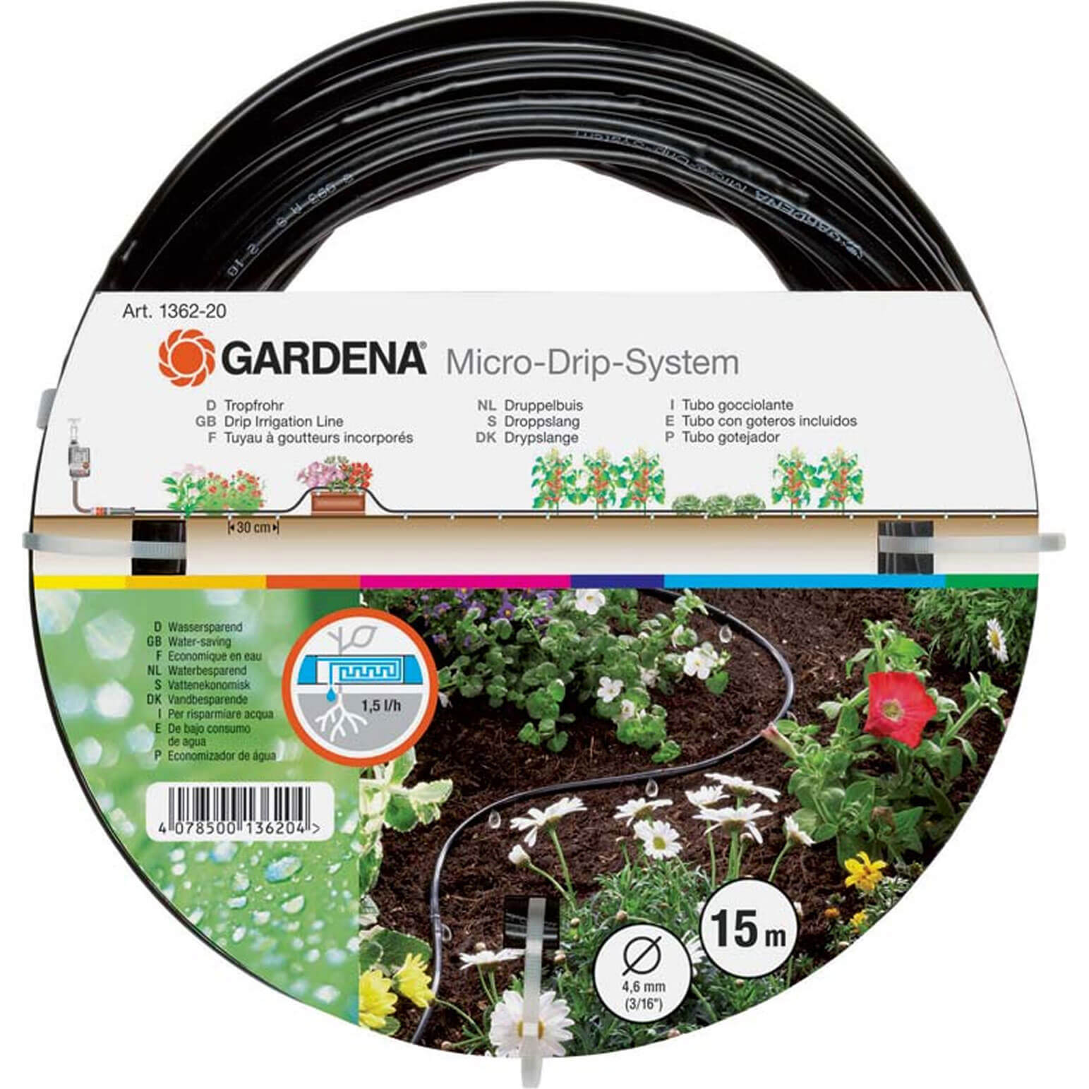 Photo of Gardena Micro Drip Above Ground Drip Irrigation Extension Pipe 3/16