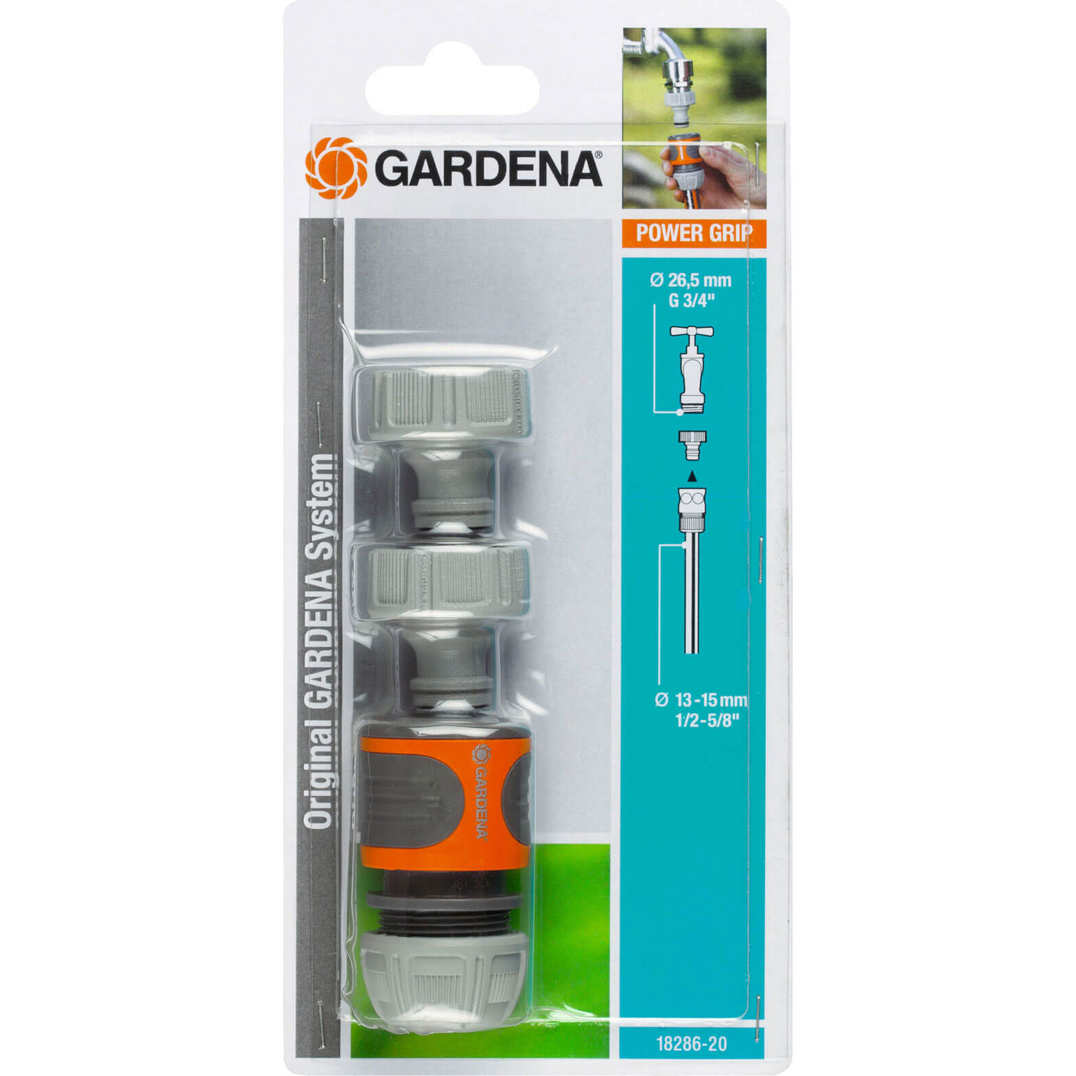 Photo of Gardena Original Threaded Tap And Hose Pipe Connector Set 21 & 26.5mm