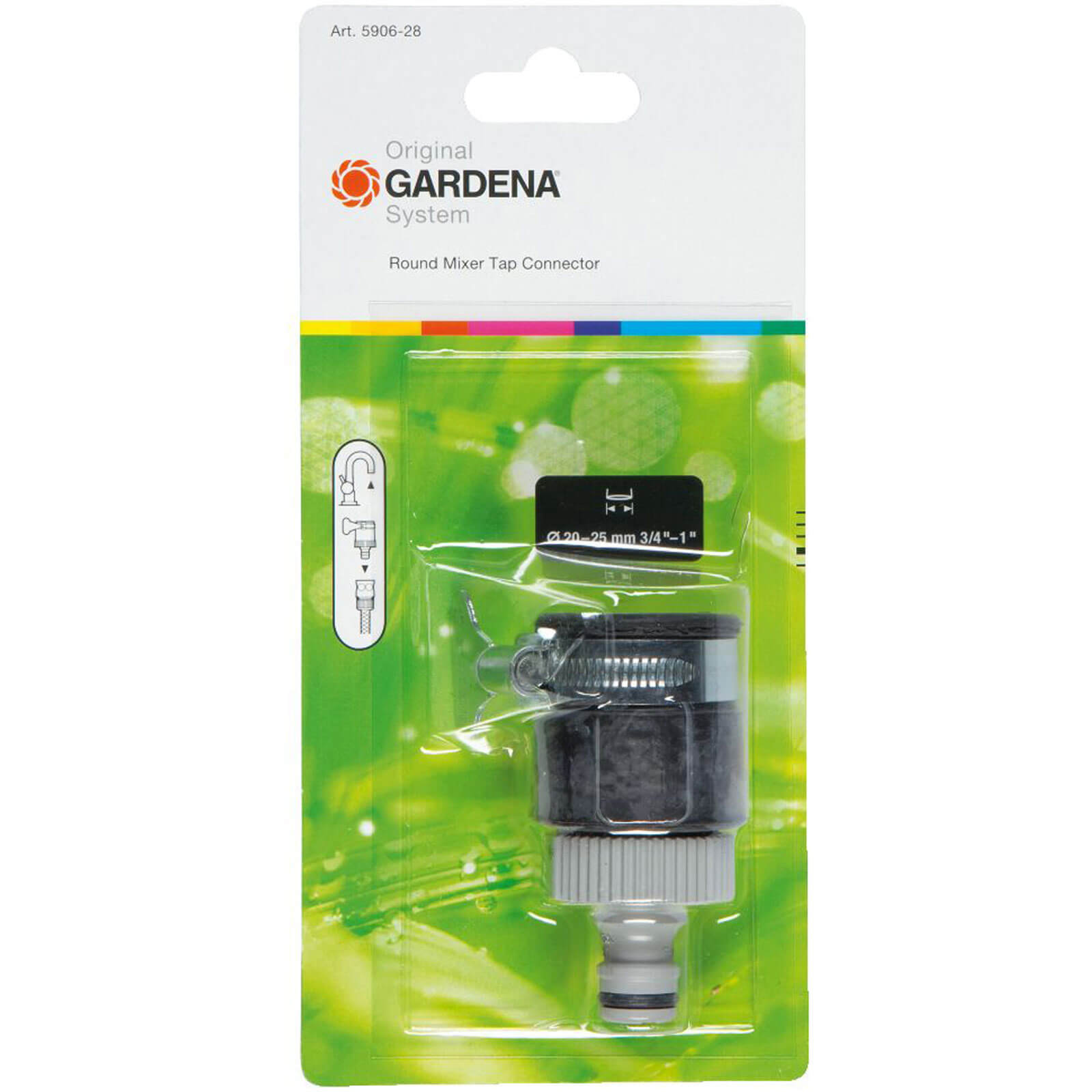 Photo of Gardena Original Adjustable Round Mixer Tap Hose Pipe Connector 20mm - 25mm