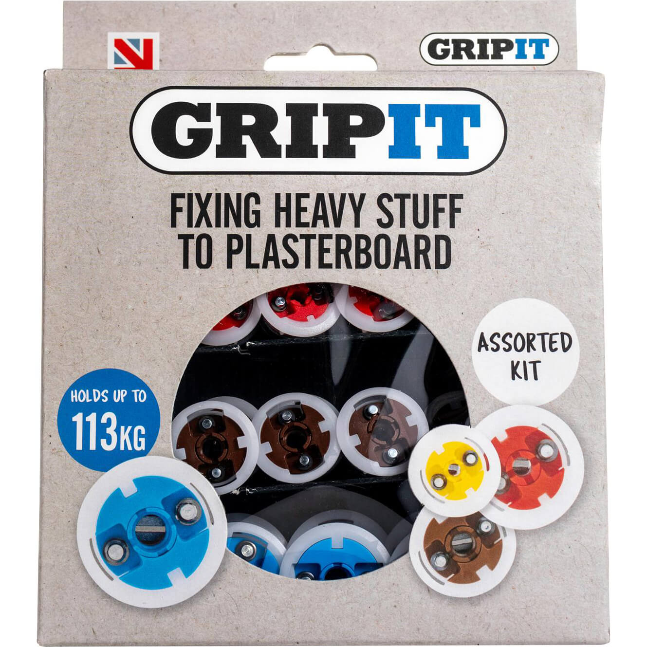 Photo of Gripit 32 Piece Assorted Plasterboard Fixings Kit