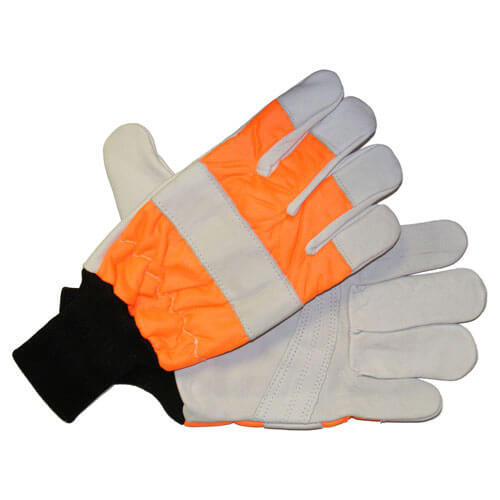 Photo of Handy Chainsaw Gloves With One Hand Protection Orange M