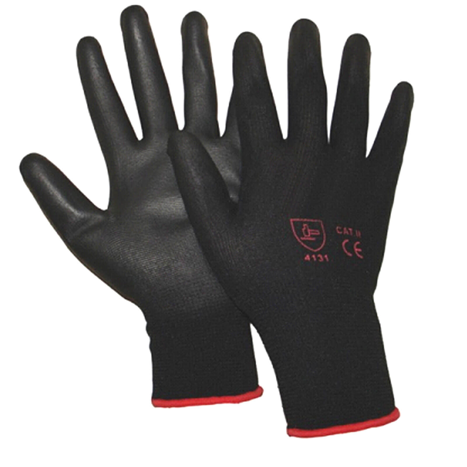 Photo of Handy Polyurethane Coated Knitted Gloves Black / Red L