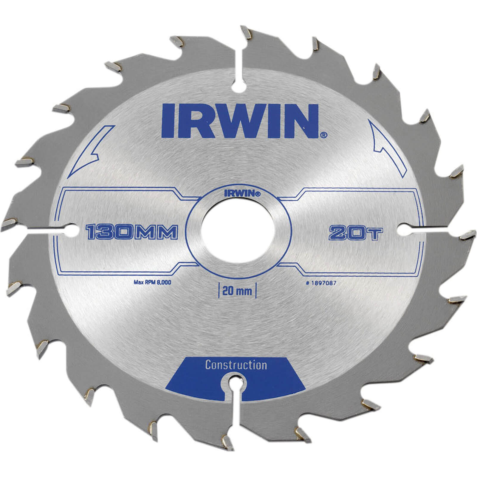Photo of Irwin Atb Construction Circular Saw Blade 130mm 20t 20mm