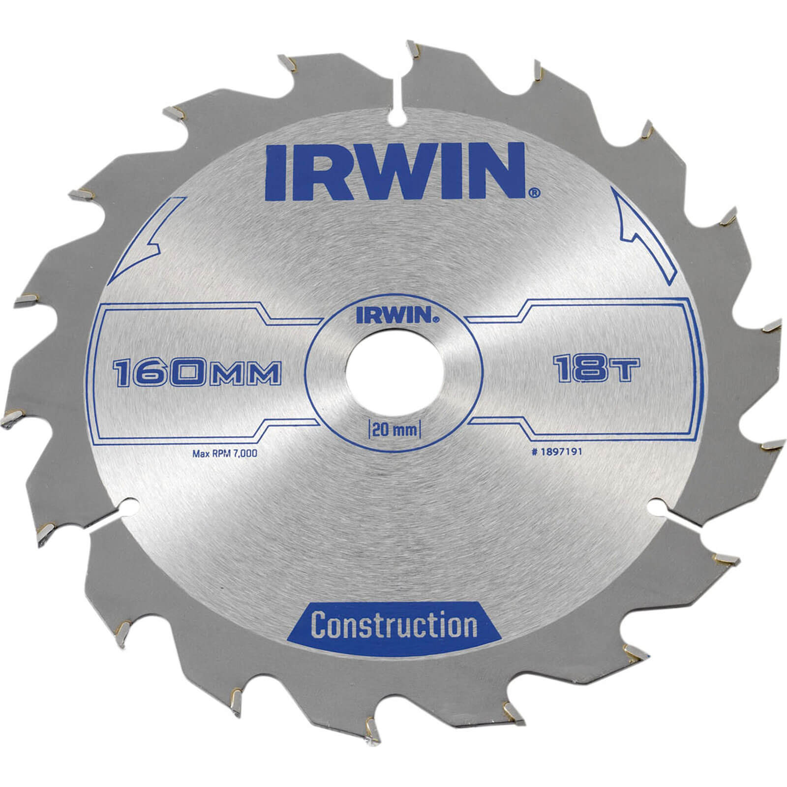 Photo of Irwin Atb Construction Circular Saw Blade 160mm 18t 20mm