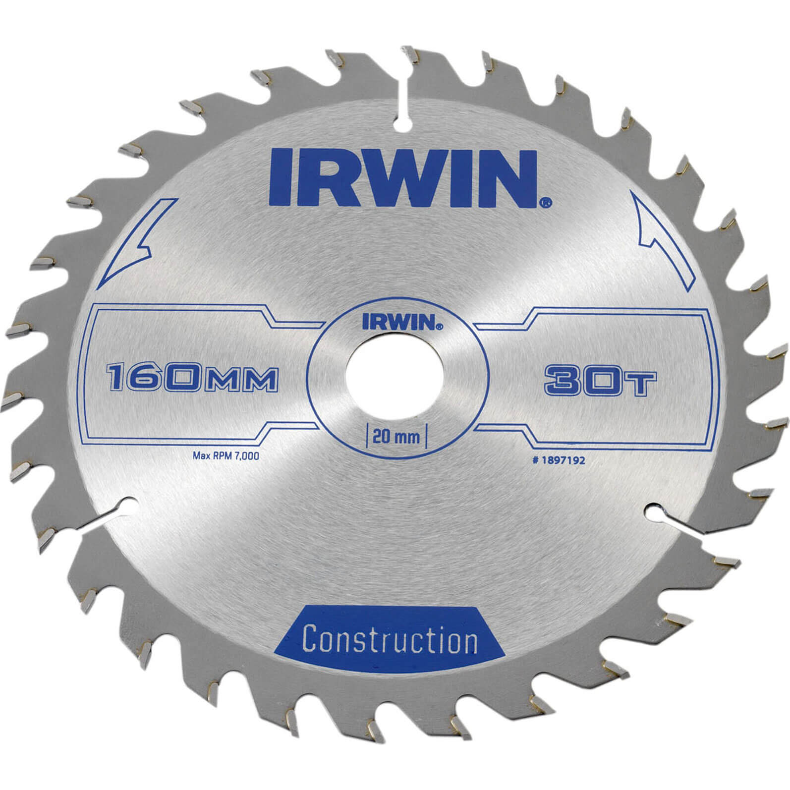 Photo of Irwin Atb Construction Circular Saw Blade 160mm 30t 20mm