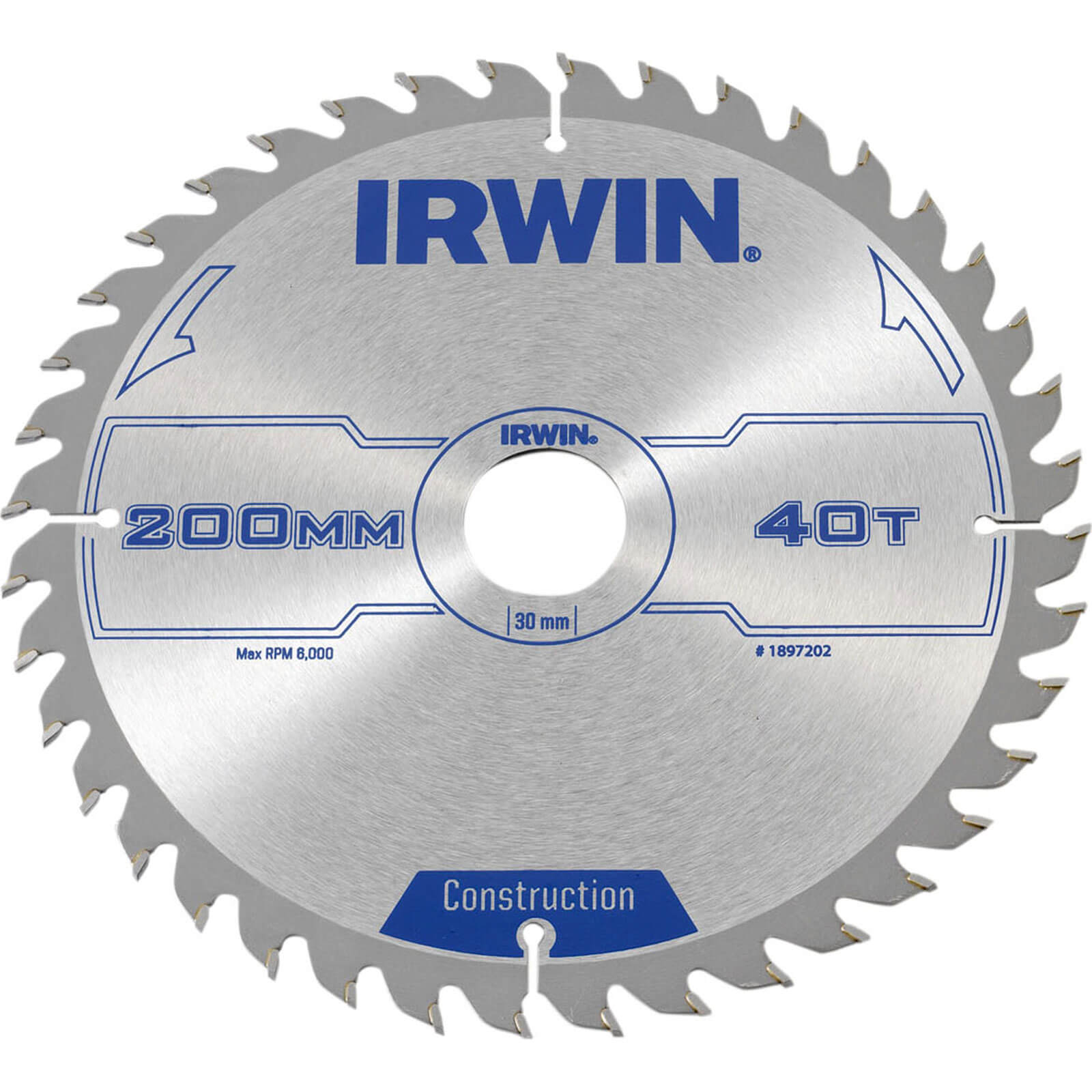 Photo of Irwin Atb Construction Circular Saw Blade 200mm 40t 30mm