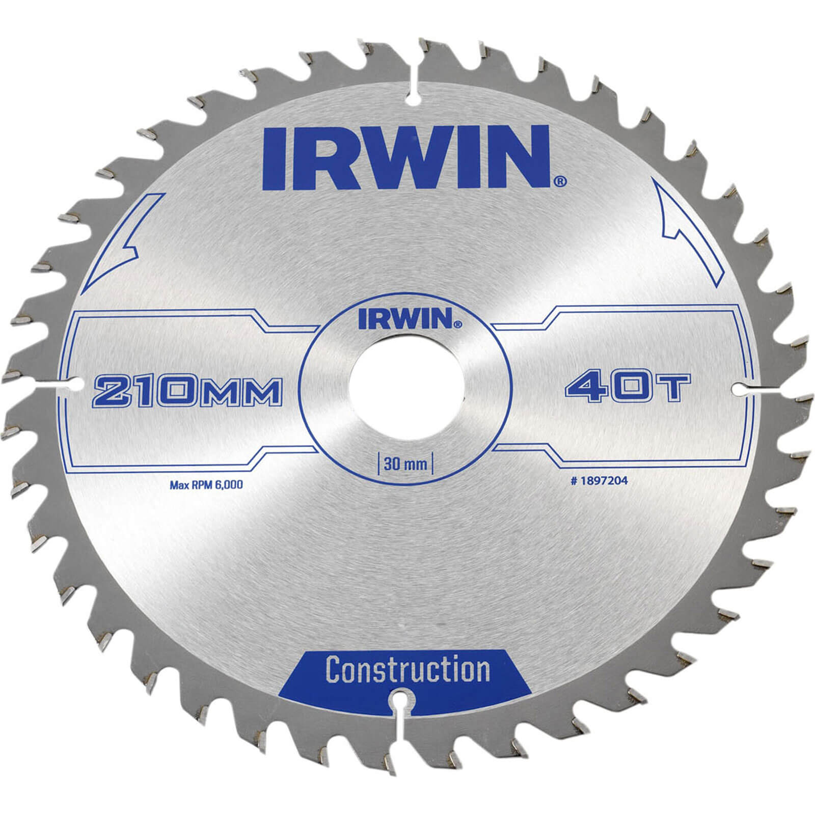 Photo of Irwin Atb Construction Circular Saw Blade 210mm 40t 30mm