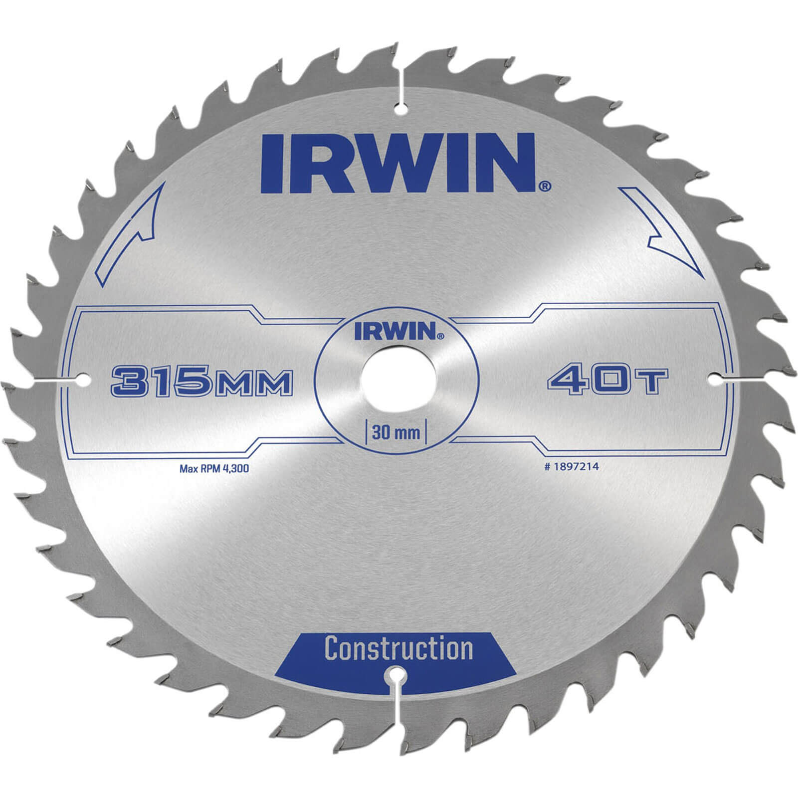 Photo of Irwin Atb Construction Circular Saw Blade 315mm 40t 30mm