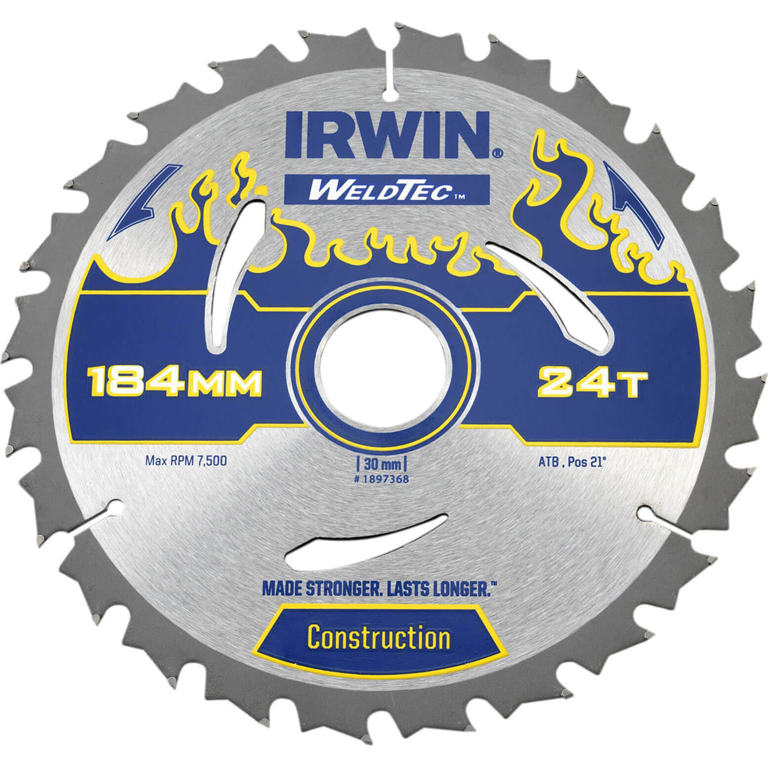 Photo of Irwin Weldtec Construction Saw Blade 184mm 24t 30mm