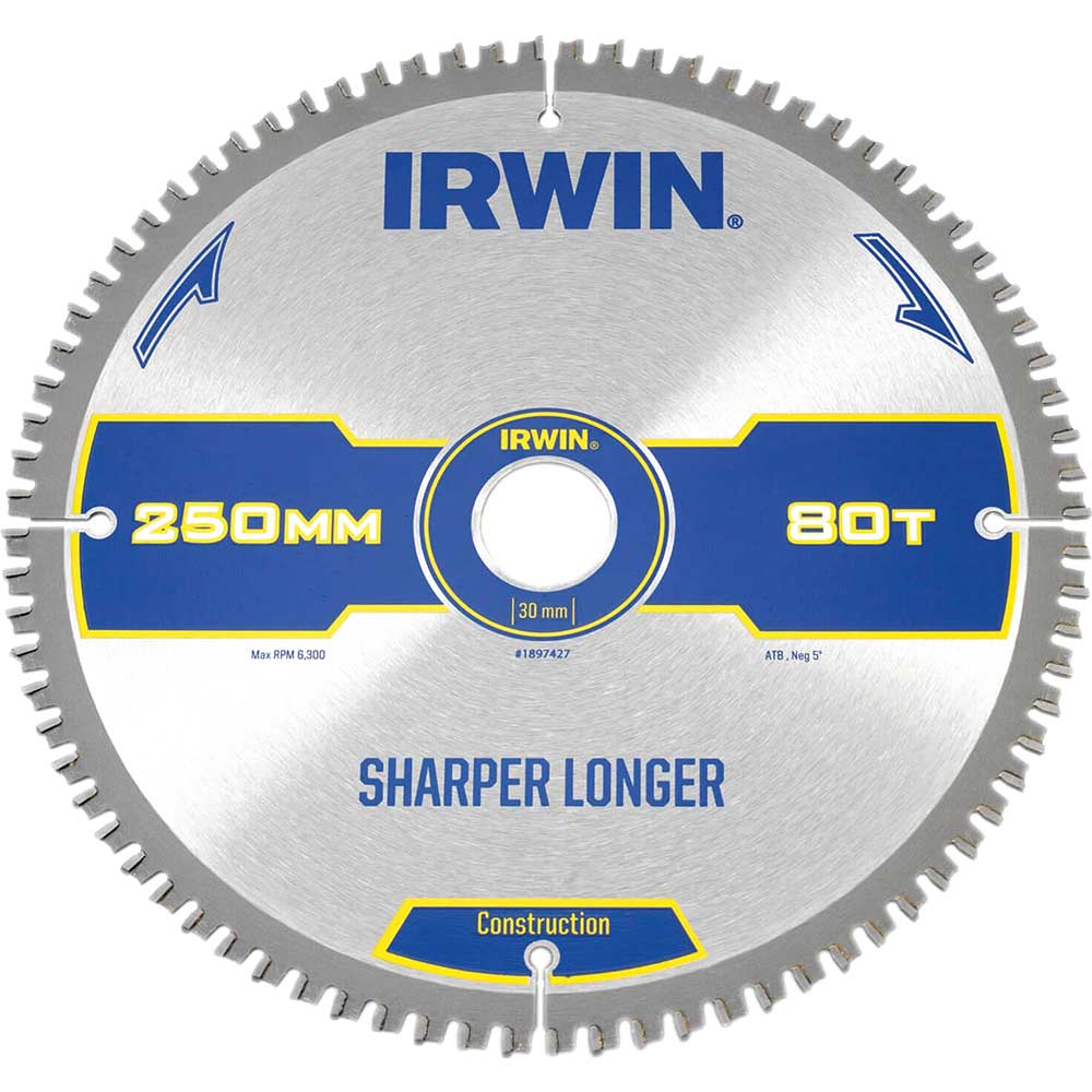 Photo of Irwin Atb Ultra Construction Circular Saw Blade 250mm 80t 30mm