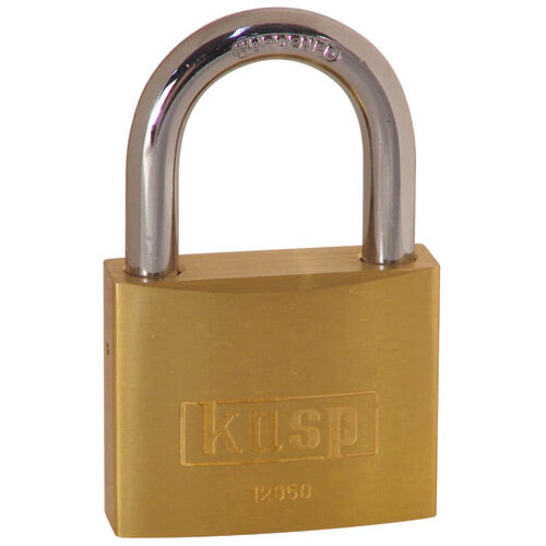 Photo of Kasp 120 Series Brass Padlock 50mm Standard