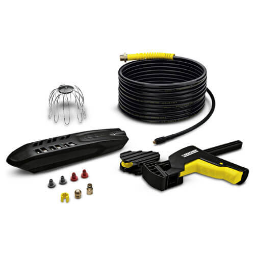 Photo of Karcher Gutter And Pipe / Drain Cleaning Accessory Kit For K Pressure Washers 20m