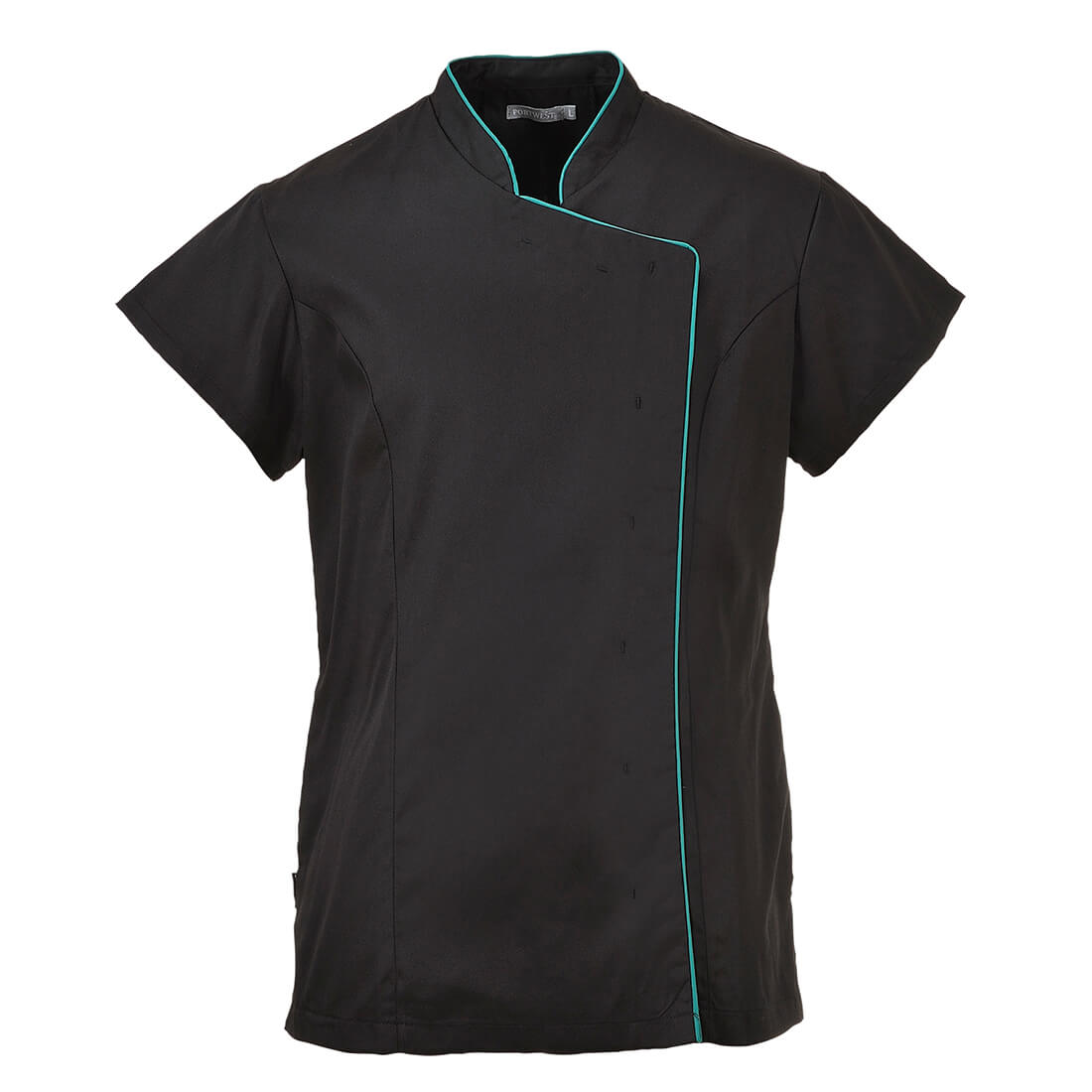 Photo of Portwest Ladies Wrap Work Tunic Black / Jade Xs