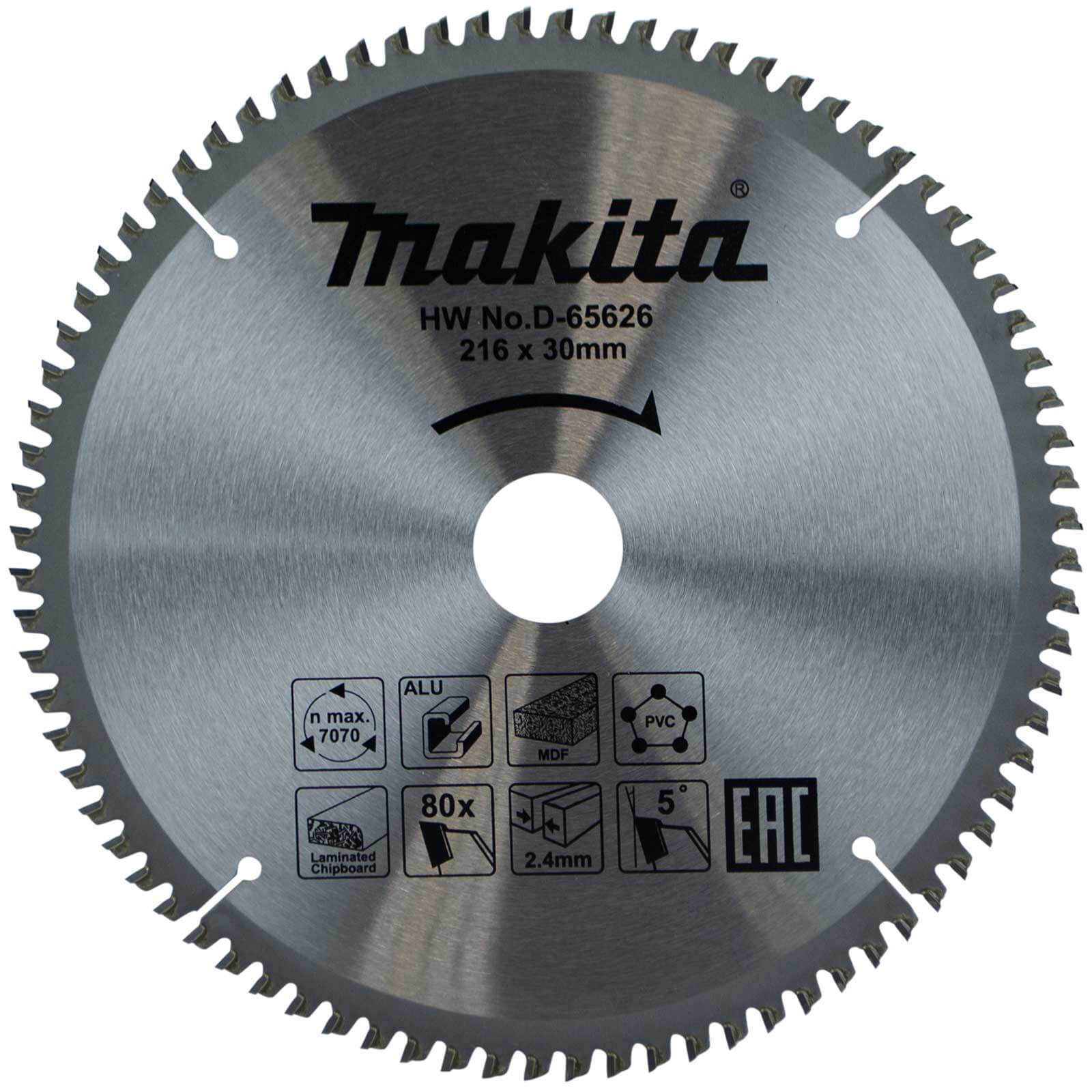 Photo of Makita Multi Purpose Circular Saw Blade 216mm 80t 30mm