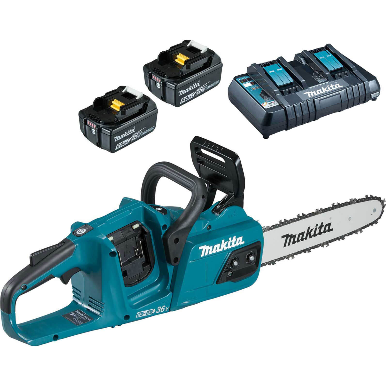 Photo of Makita Duc305 Twin 18v Lxt Cordless Brushless Chainsaw 300mm 2 X 6ah Li-ion Charger