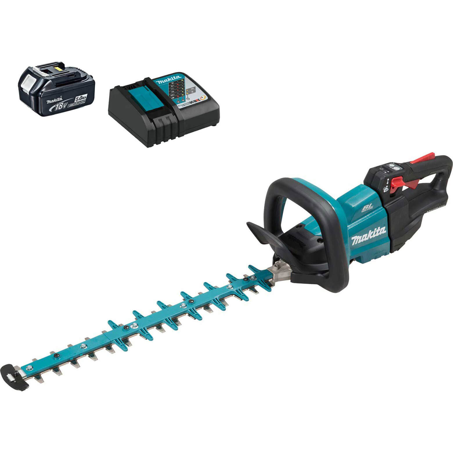 Photo of Makita Duh502 18v Lxt Cordless Brushless Hedge Trimmer 500mm 1 X 5ah Li-ion Charger