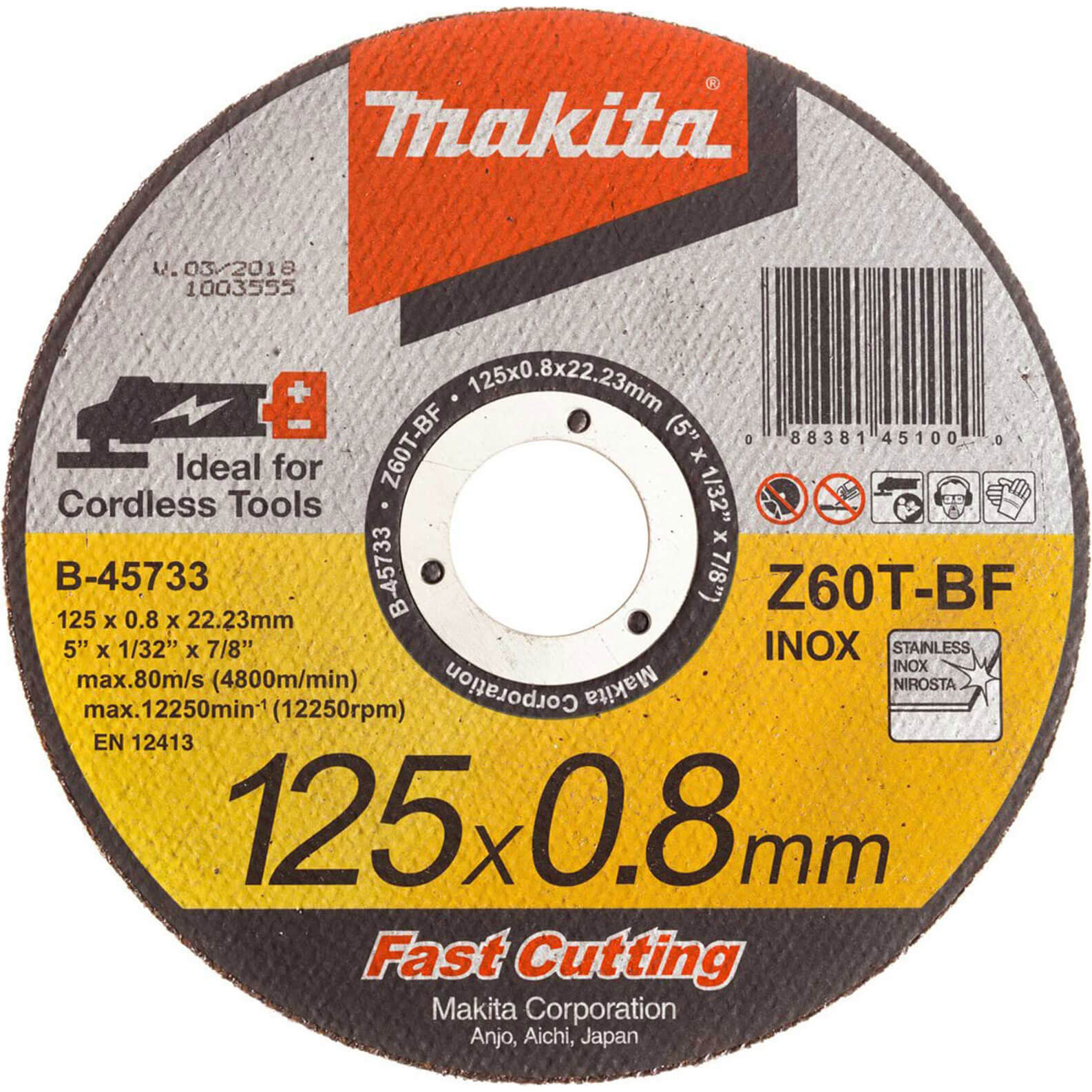 Photo of Makita Ultra Thin 0.8mm Metal Cutting Disc 125mm Pack Of 10