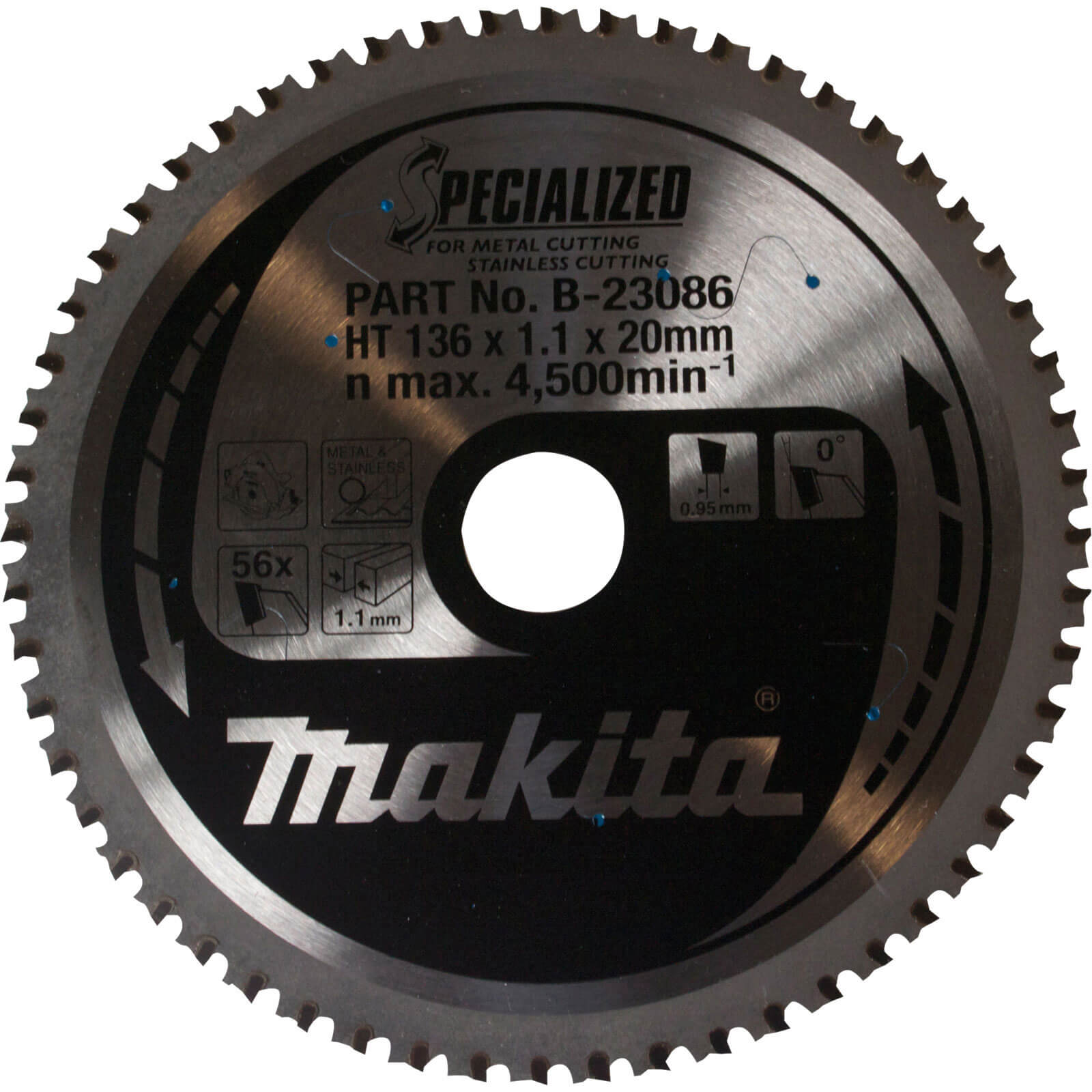 Photo of Makita Specialized Stainless Steel Cutting Saw Blade 136mm 56t 20mm