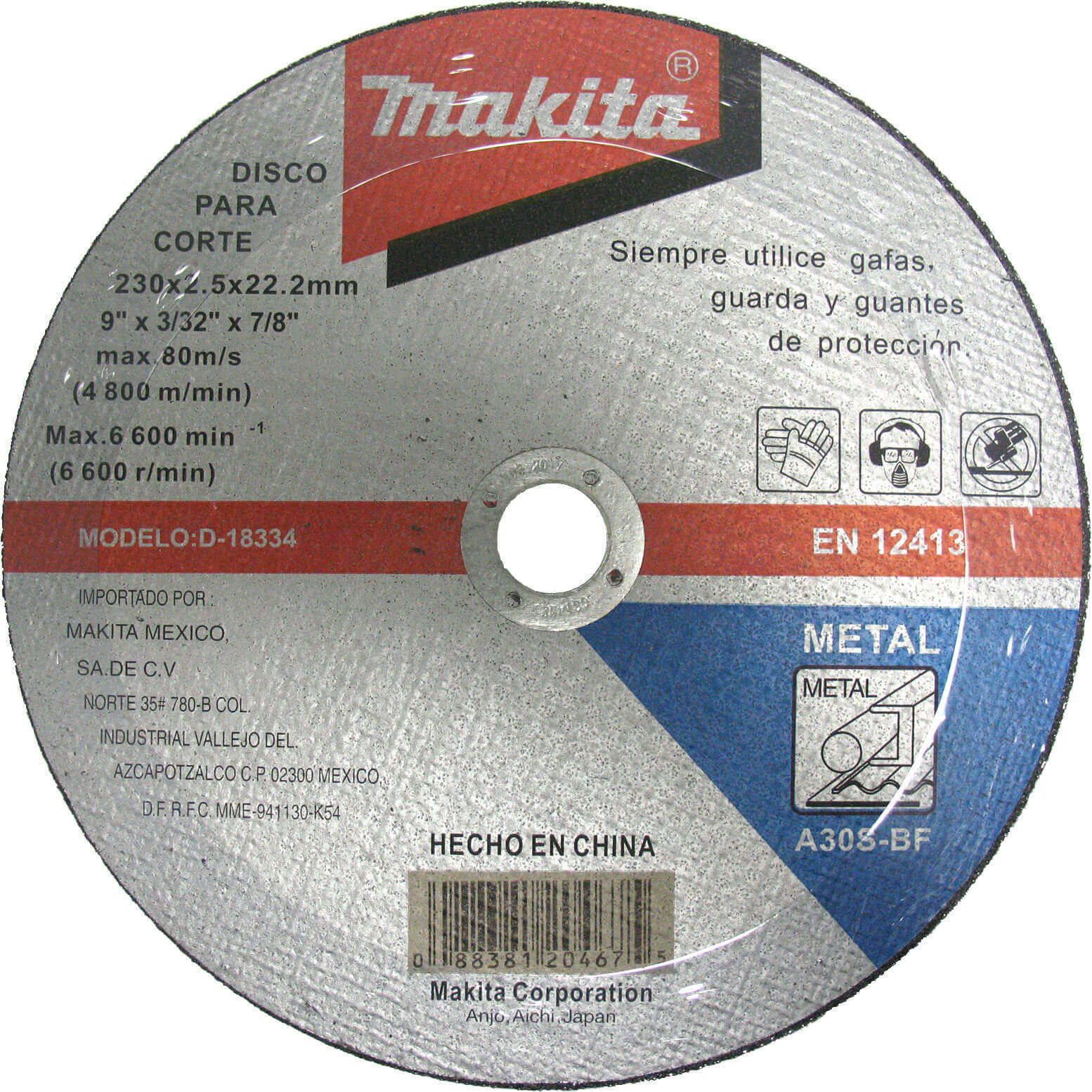 Photo of Makita Flat Metal Cutting Disc 230mm 3.2mm 22mm