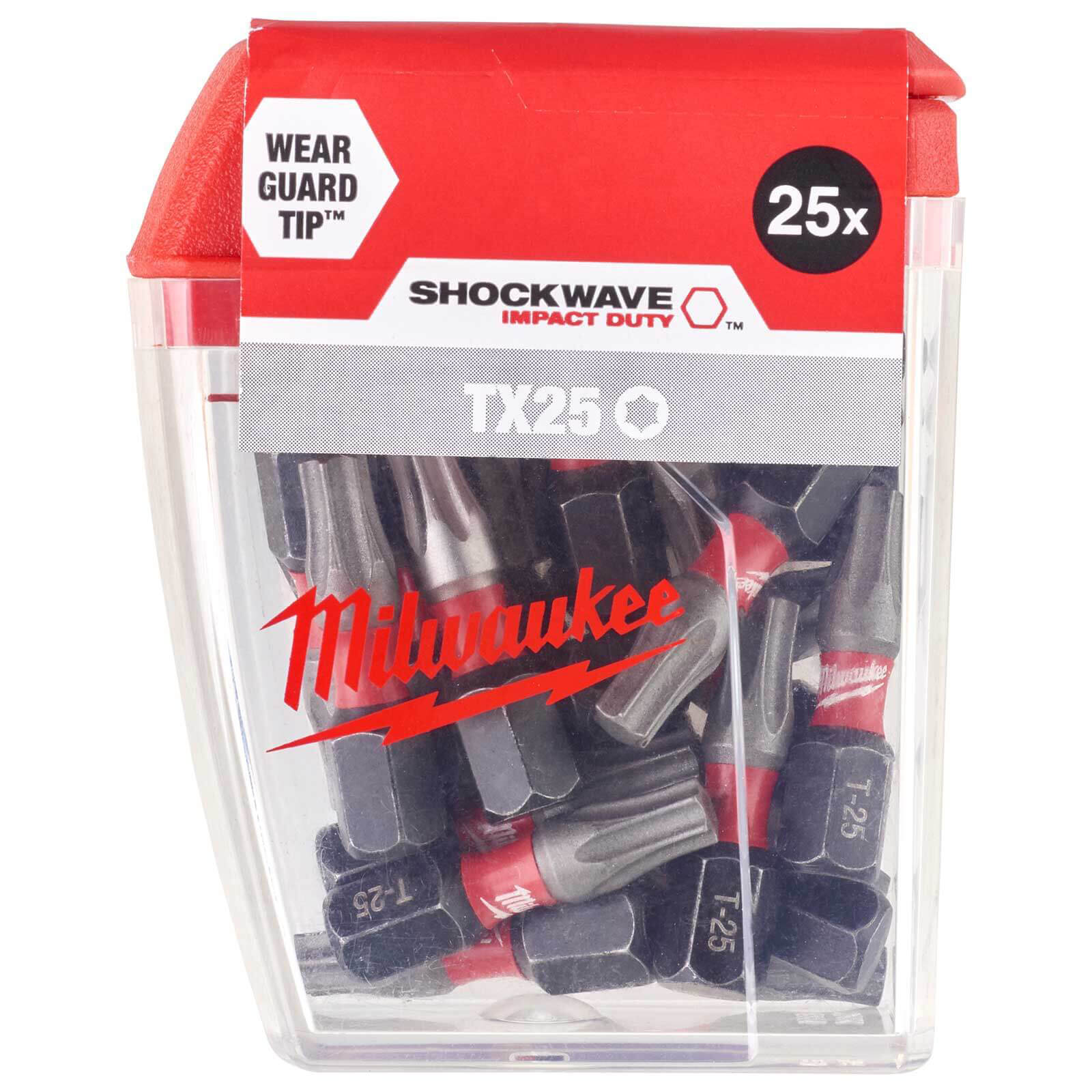 Image of Milwaukee Shockwave Impact Duty Torx Screwdriver Bits TX25 25mm Pack of 25