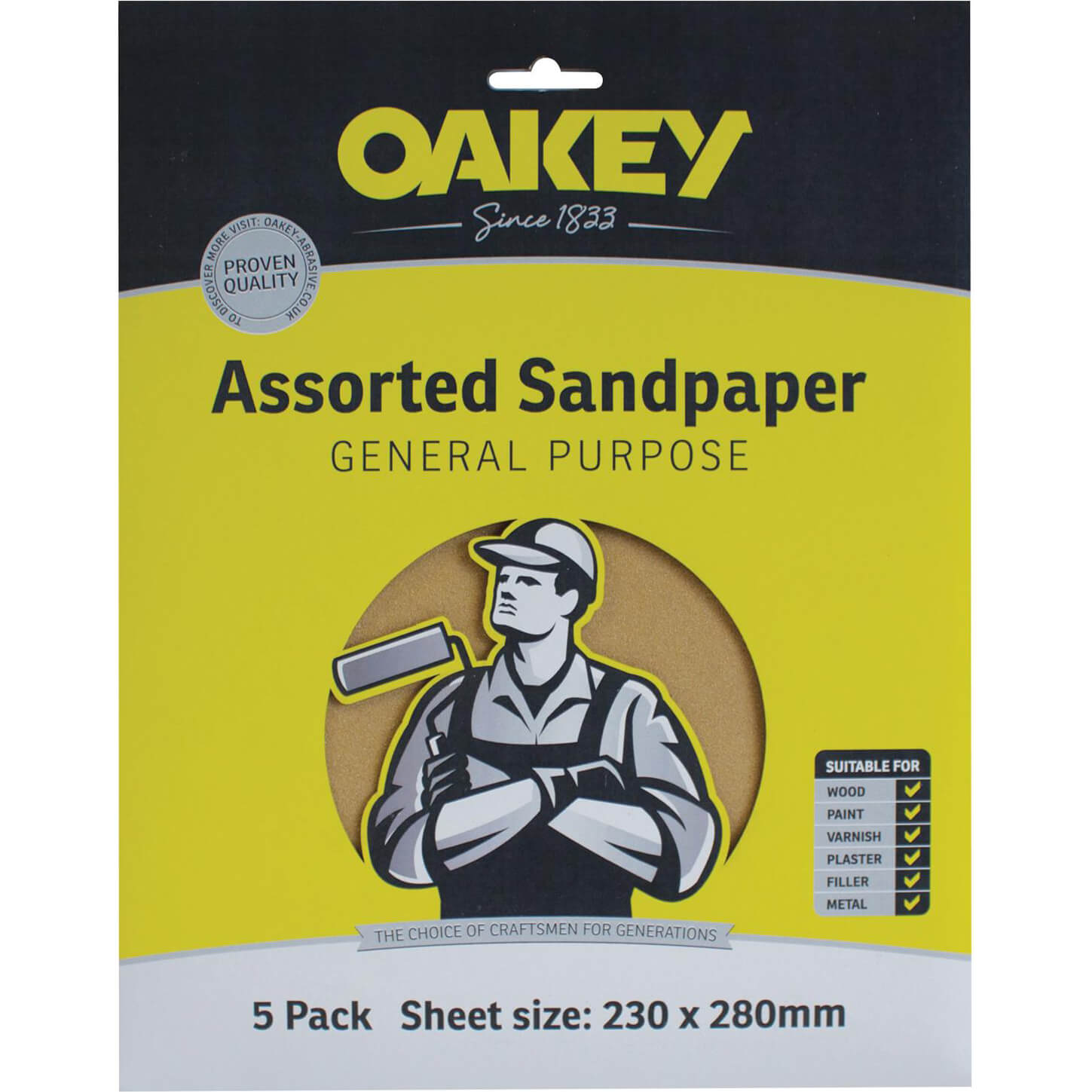 Photo of Oakey Glasspaper Sandpaper Fine Pack Of 5