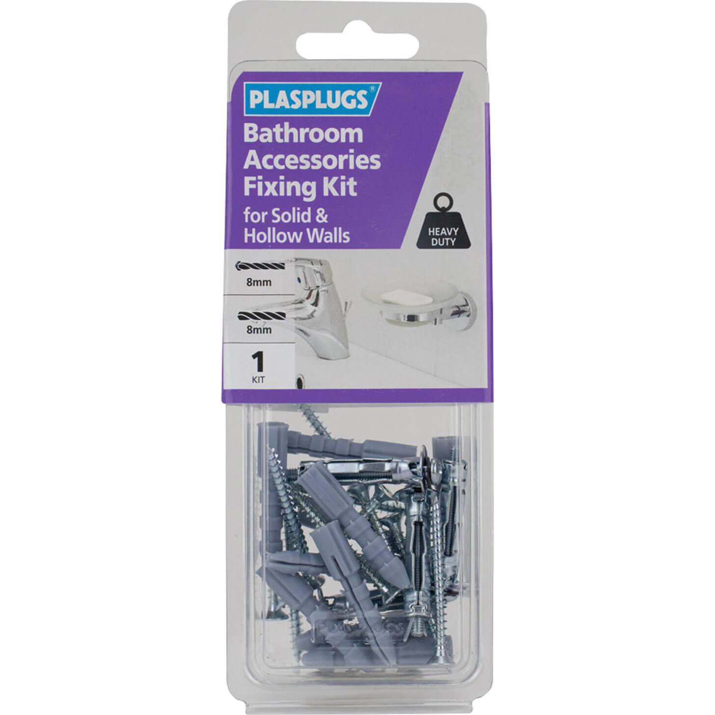 Photo of Plasplugs Bathroom Accessories Fixing Kit For Solid And Hollow Walls
