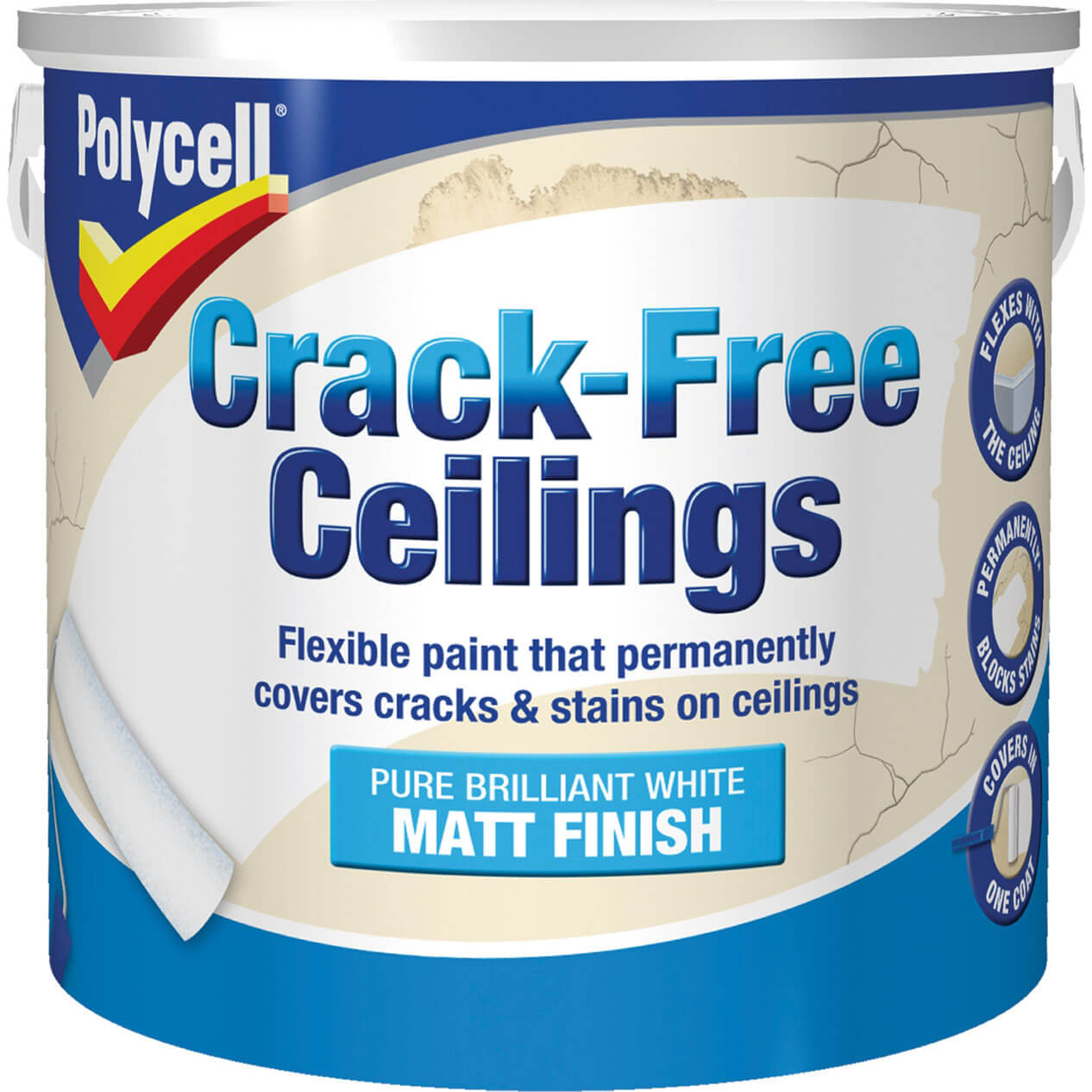 Photo of Polycell Crack Free Ceiling Paint Smooth Matt 2.5l