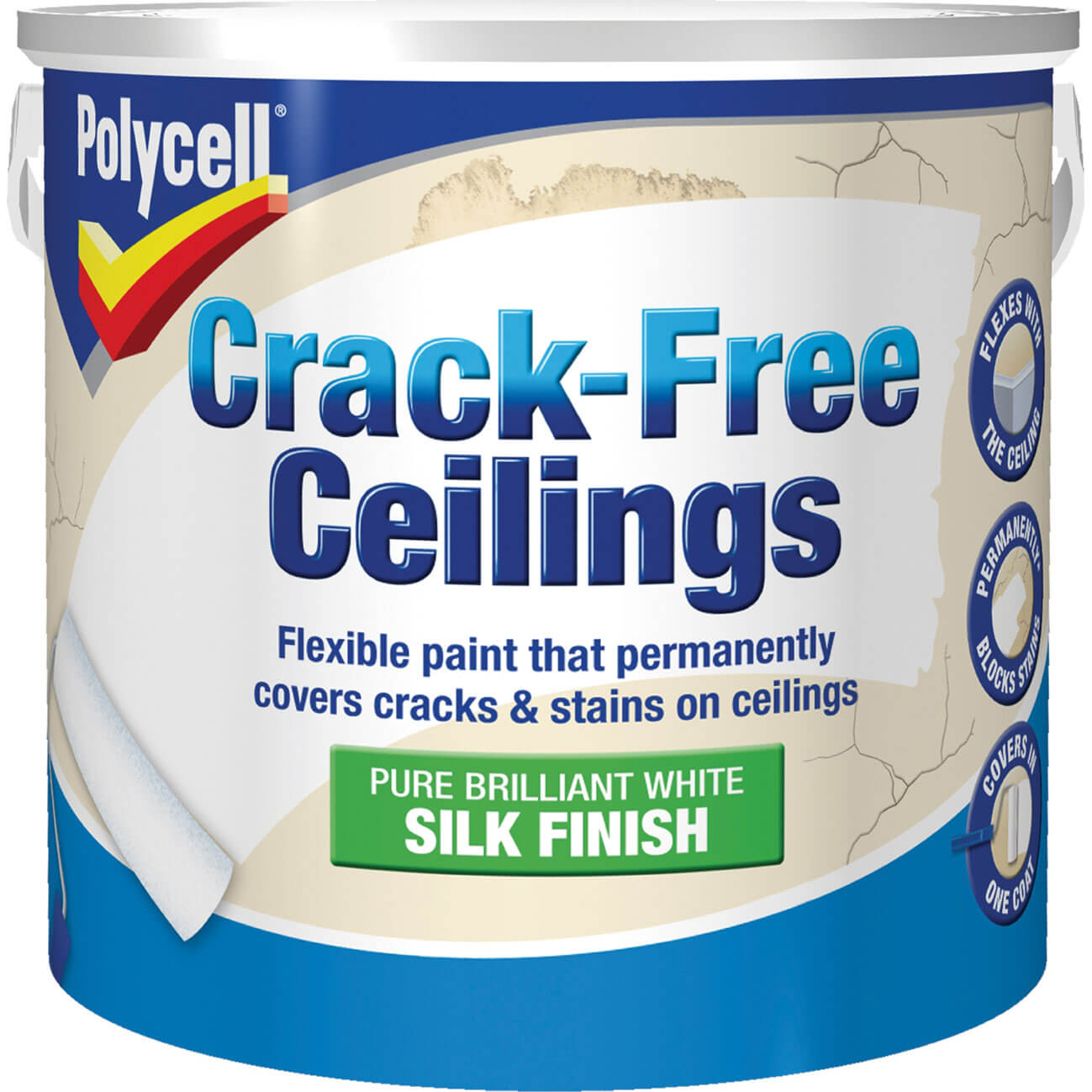 Photo of Polycell Crack Free Ceiling Paint Smooth Silk 2.5l