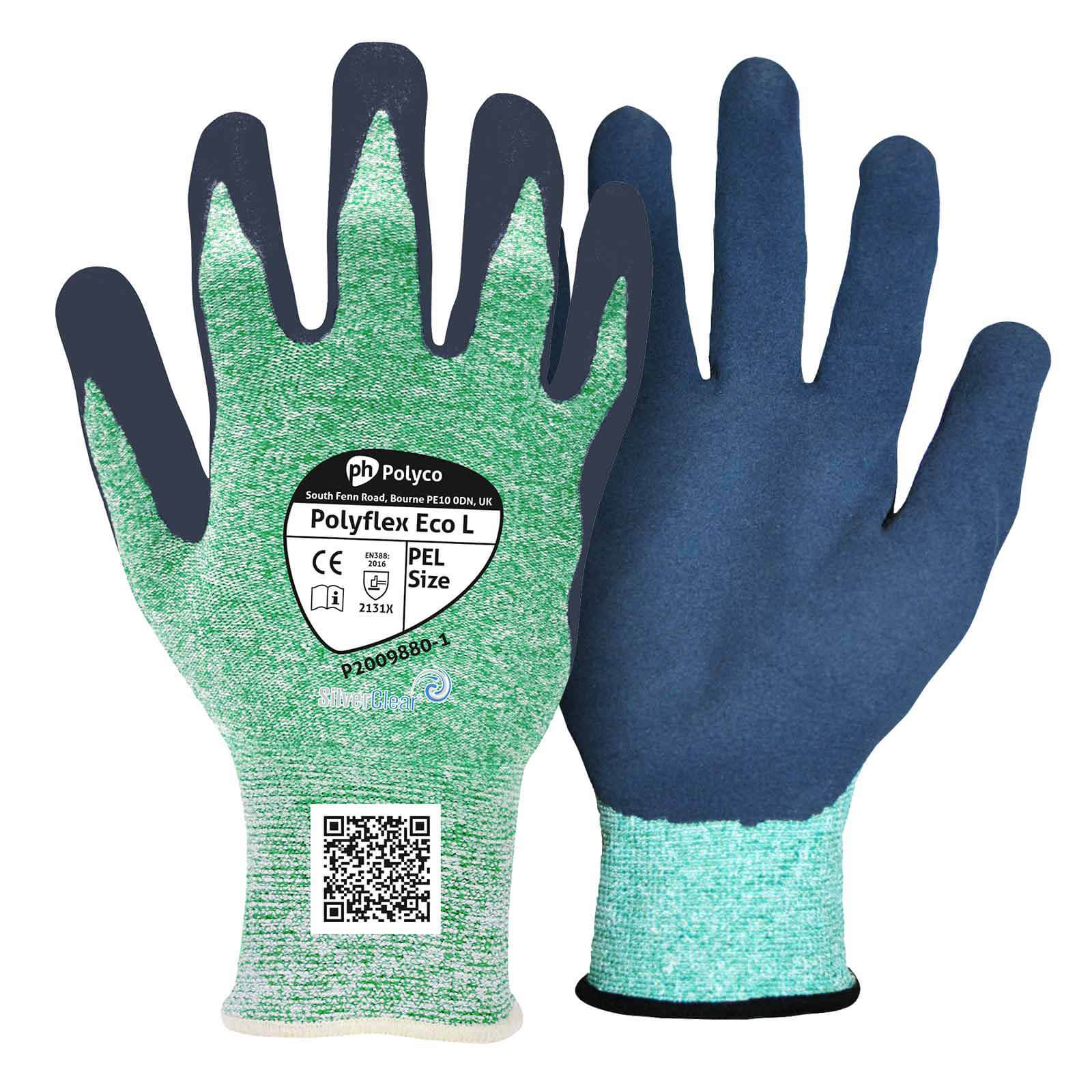 Photo of Polyco Pel Polyflex Eco L Latex Coated Gloves L