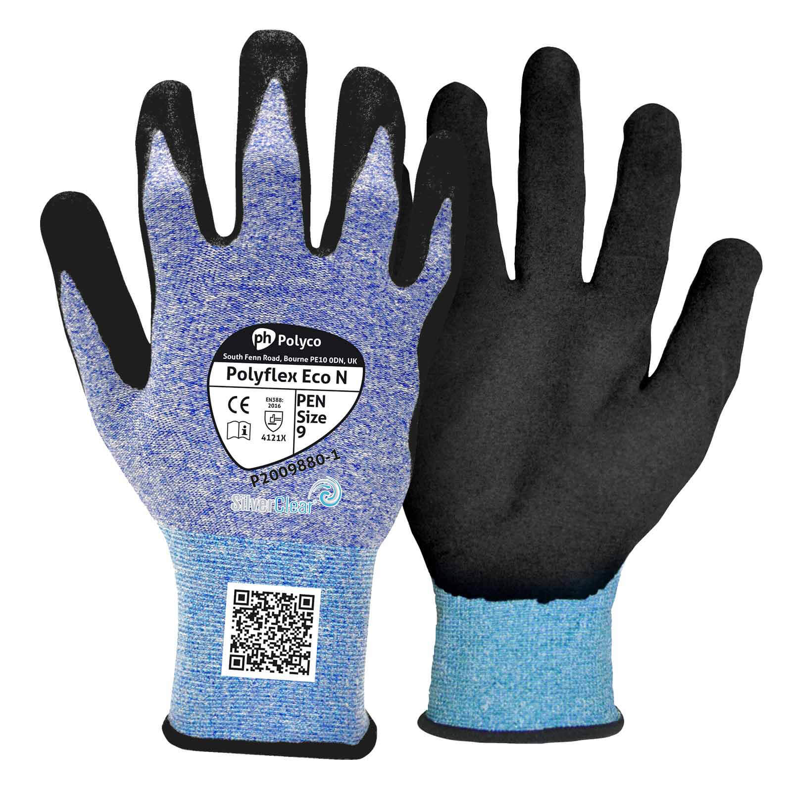 Photo of Polyco Pen Polyflex Eco N Durable Nitrile Coated Gloves L