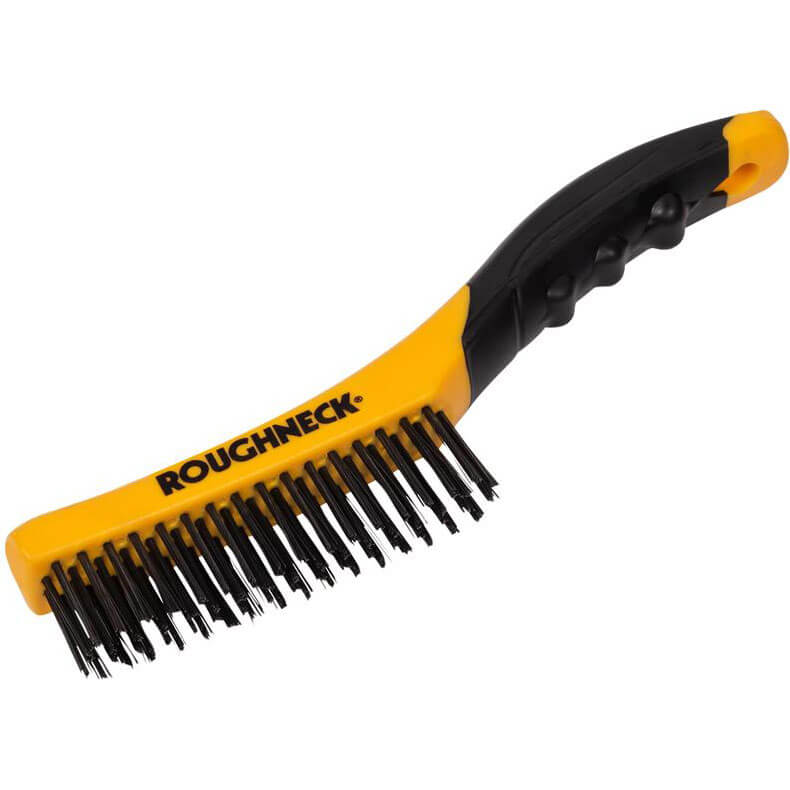 Photo of Roughneck Shoe Handle Soft Grip Wire Brush 4 Rows