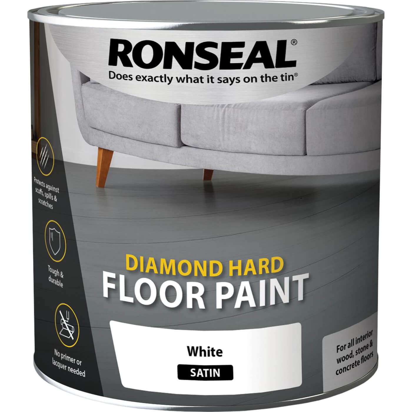 Photo of Ronseal Diamond Hard Floor Paint White 2.5l