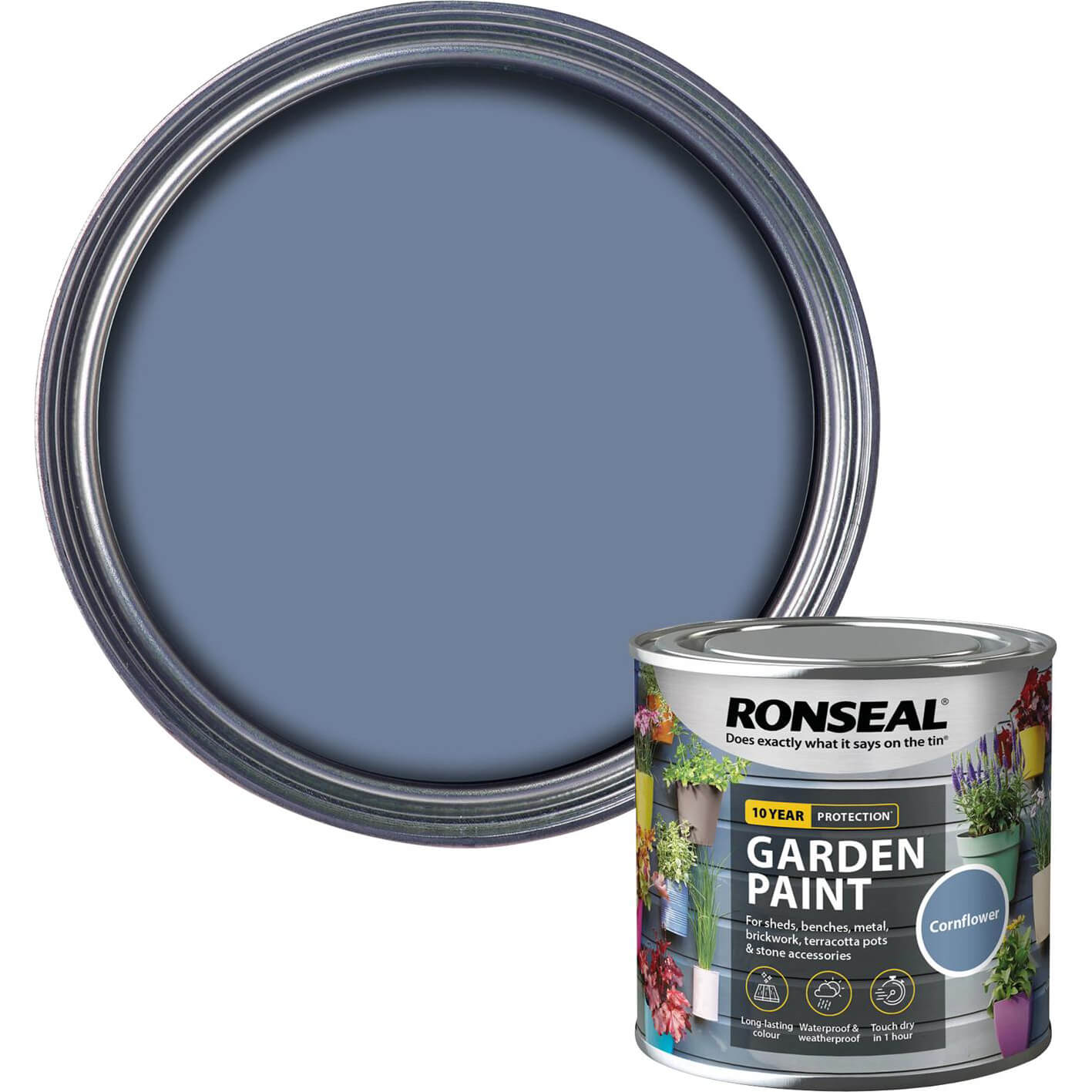 Photo of Ronseal General Purpose Garden Paint Cornflower 250ml