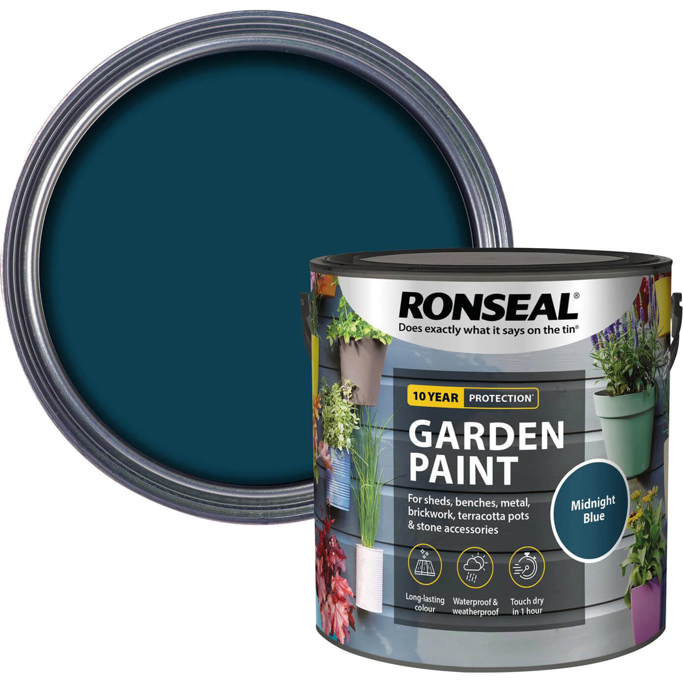 Photo of Ronseal General Purpose Garden Paint Midnight Blue 2.5l