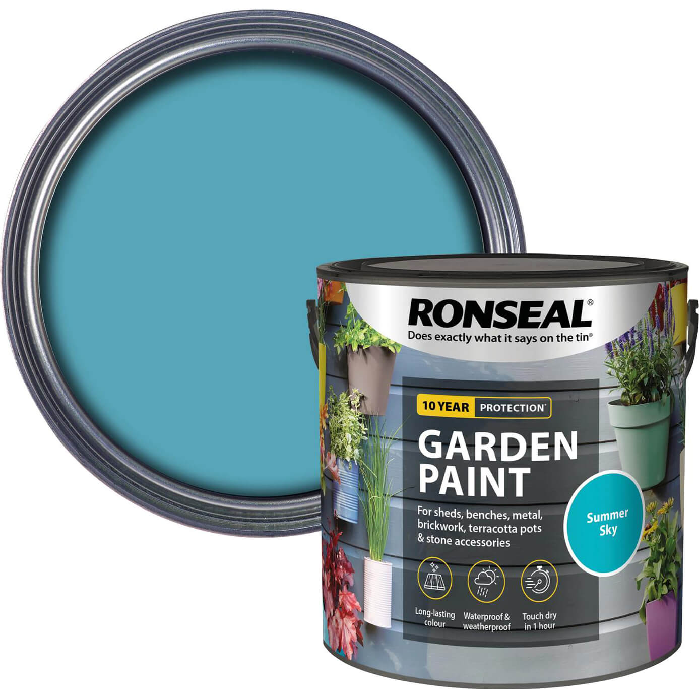 Photo of Ronseal General Purpose Garden Paint Summer Sky 2.5l