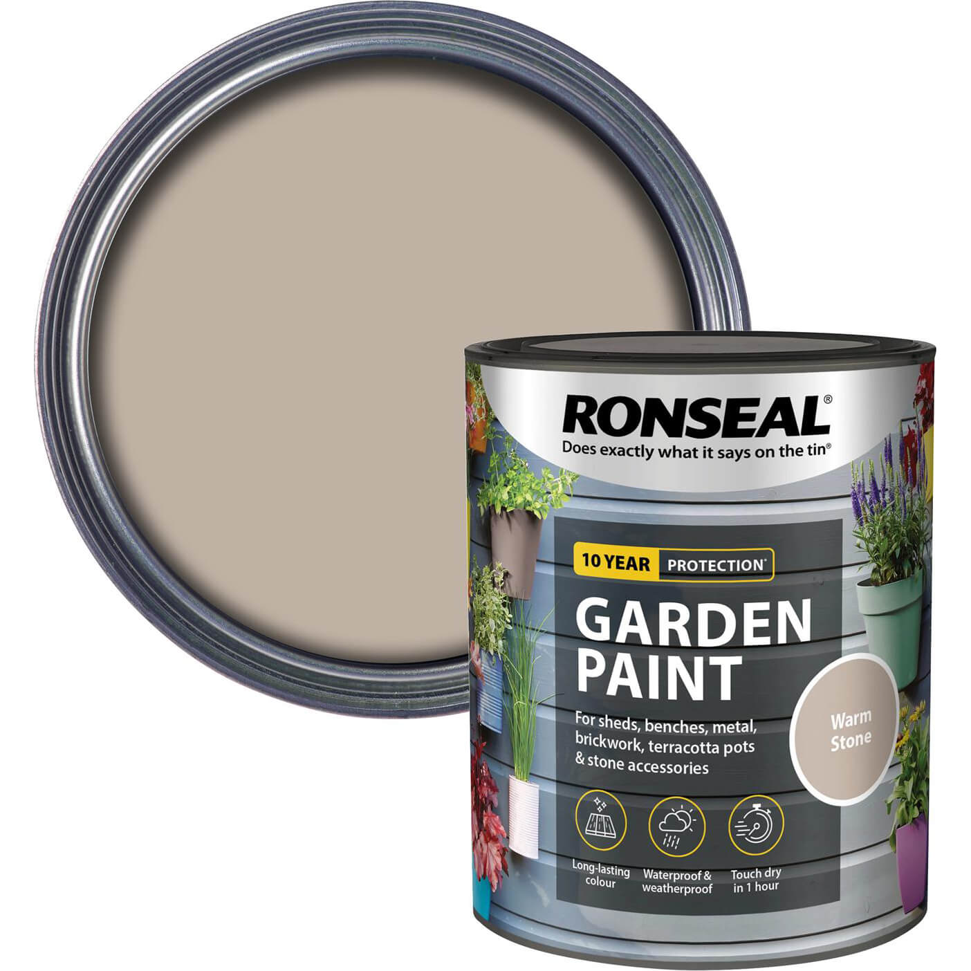 Photo of Ronseal General Purpose Garden Paint Warm Stone 750ml