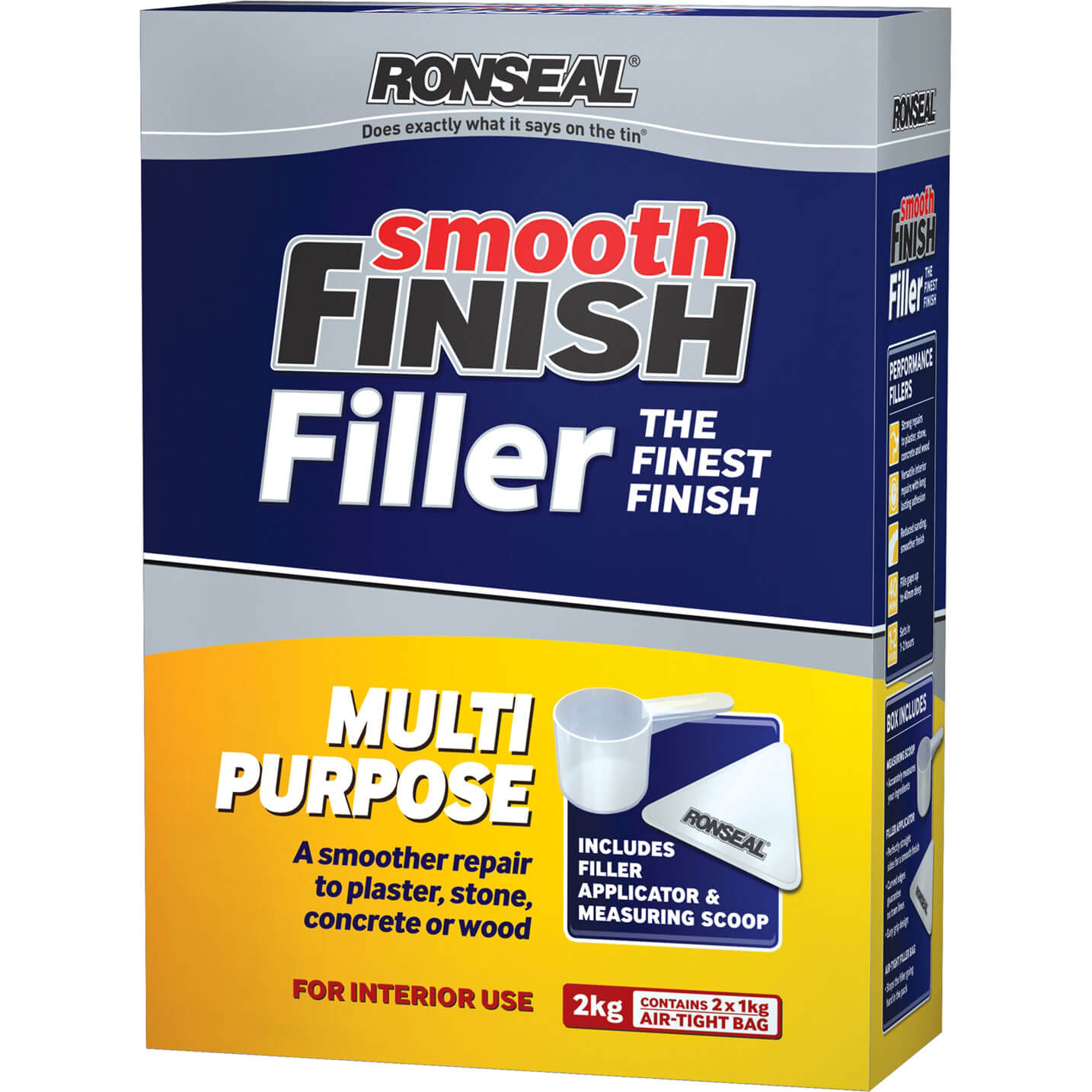 Photo of Ronseal Smooth Finish Multi Purpose Interior Wall Powder Filler 2kg