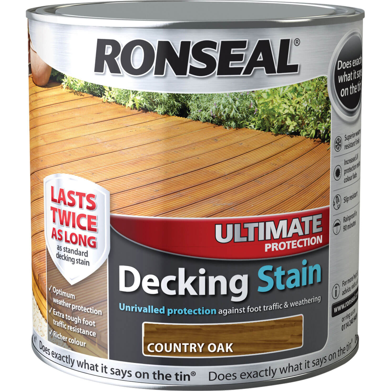 Photo of Ronseal Ultimate Protection Decking Stain Country Oak 2.5l