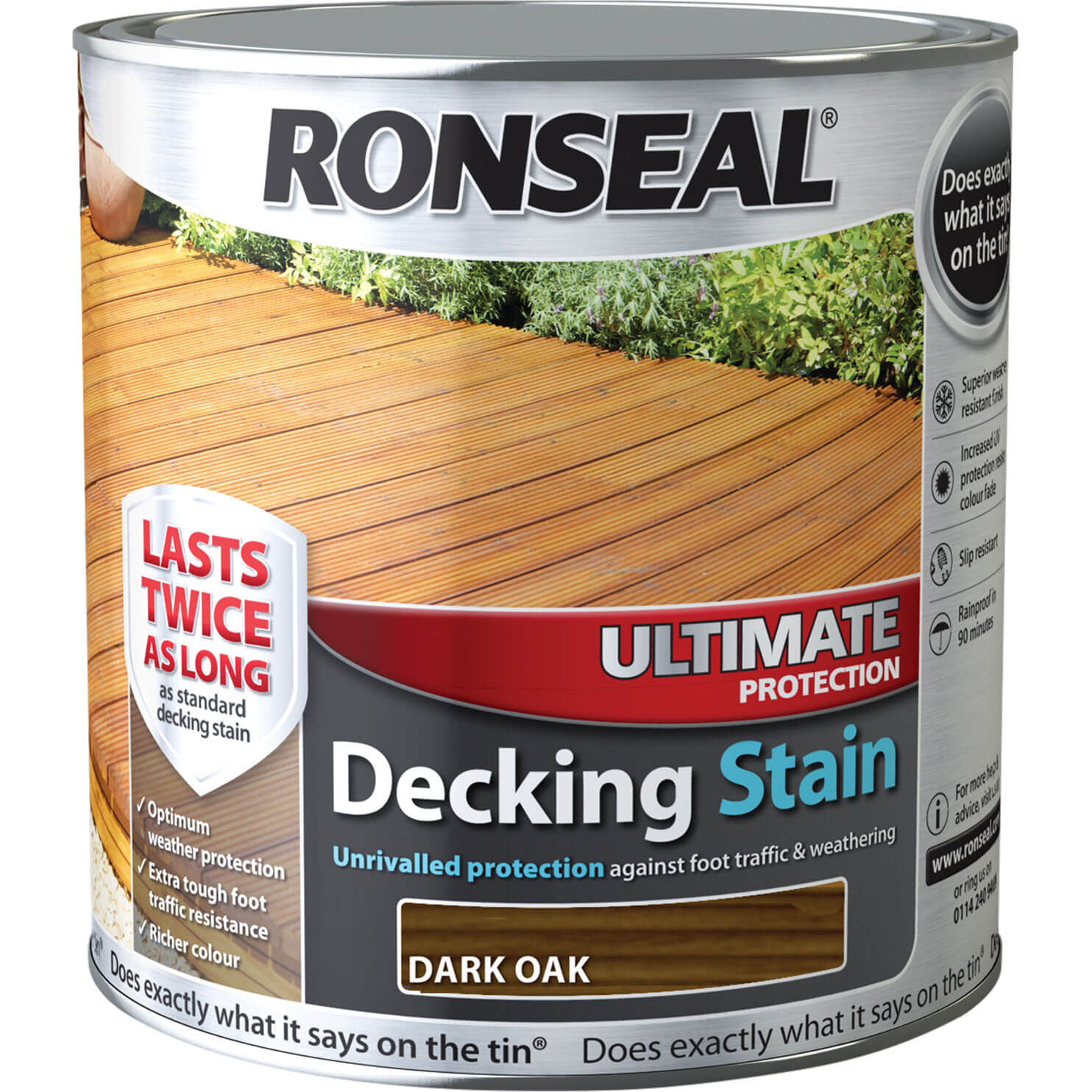 Photo of Ronseal Ultimate Protection Decking Stain Dark Oak 2.5l