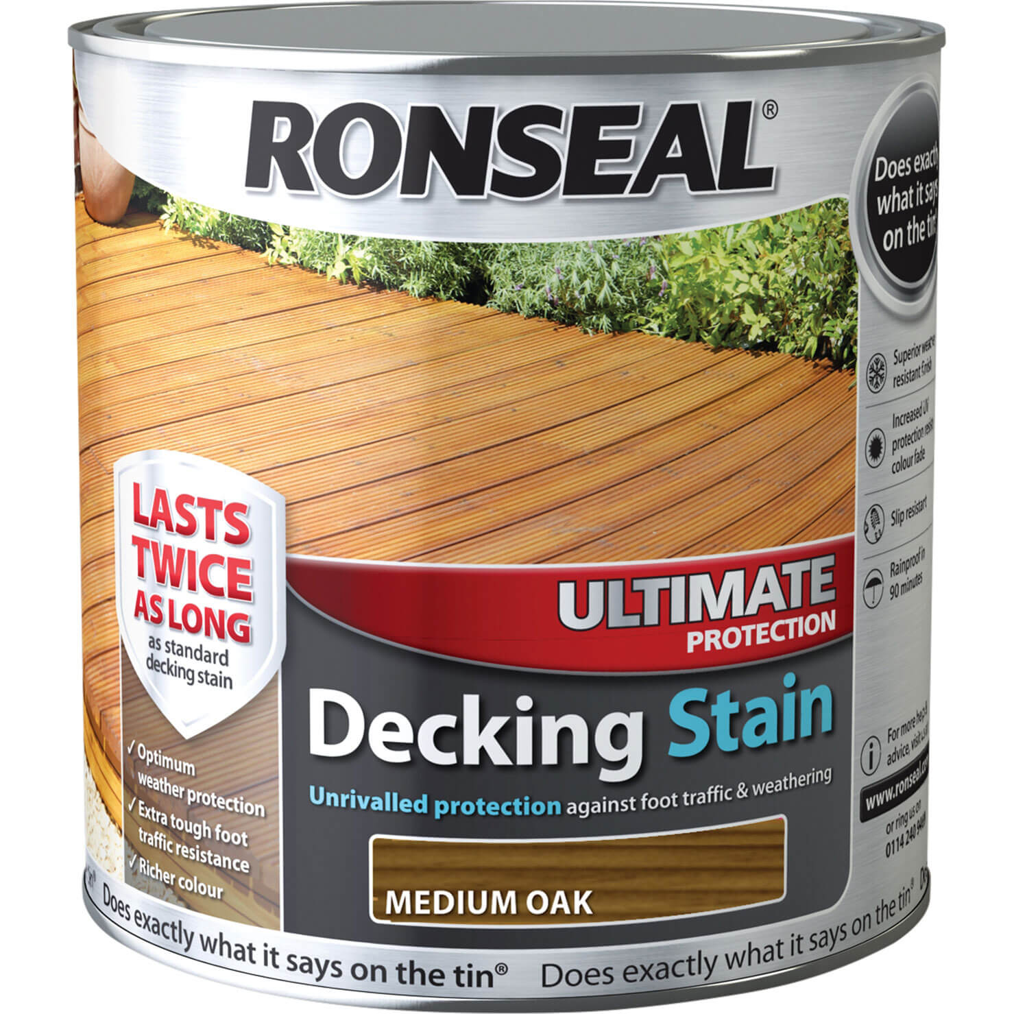 Photo of Ronseal Ultimate Protection Decking Stain Medium Oak 2.5l