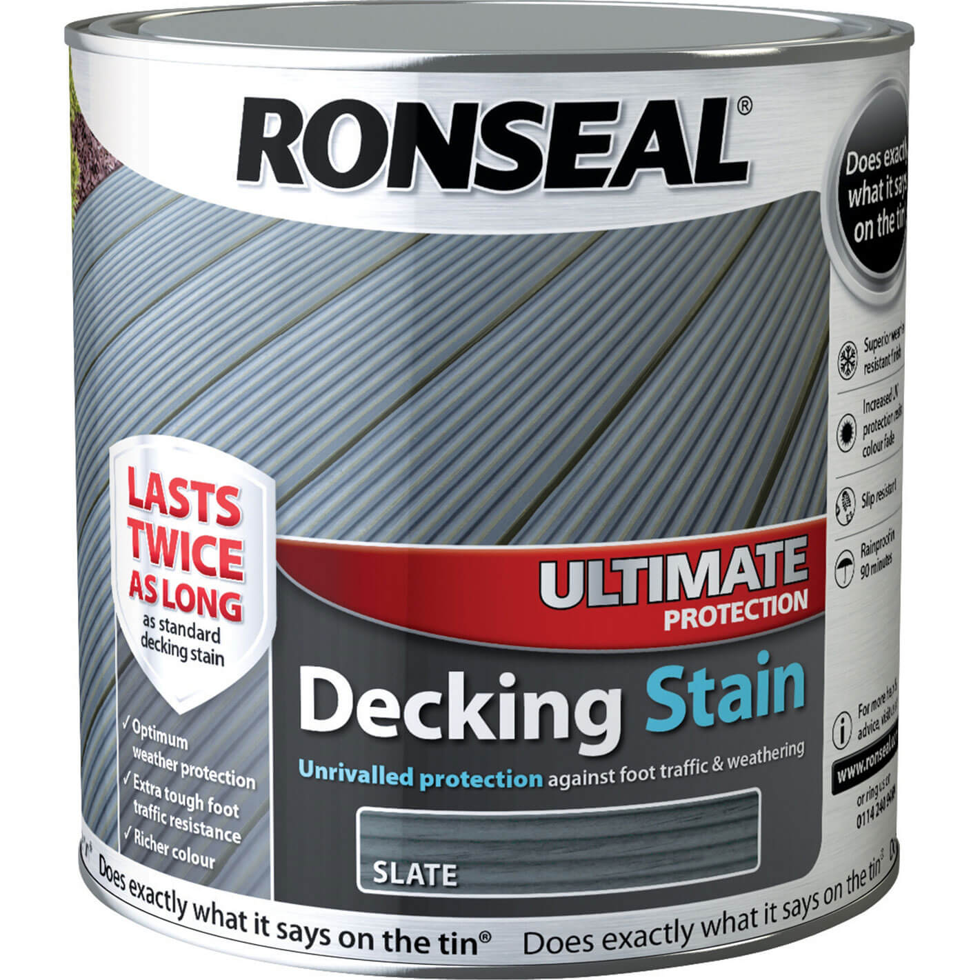 Photo of Ronseal Ultimate Protection Decking Stain Slate 2.5l