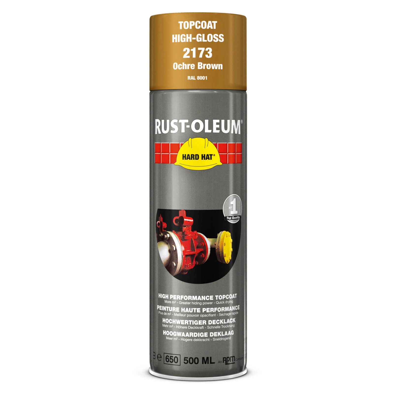 Photo of Rust Oleum Hard Hat Metal Spray Paint Ochre Brown 500ml