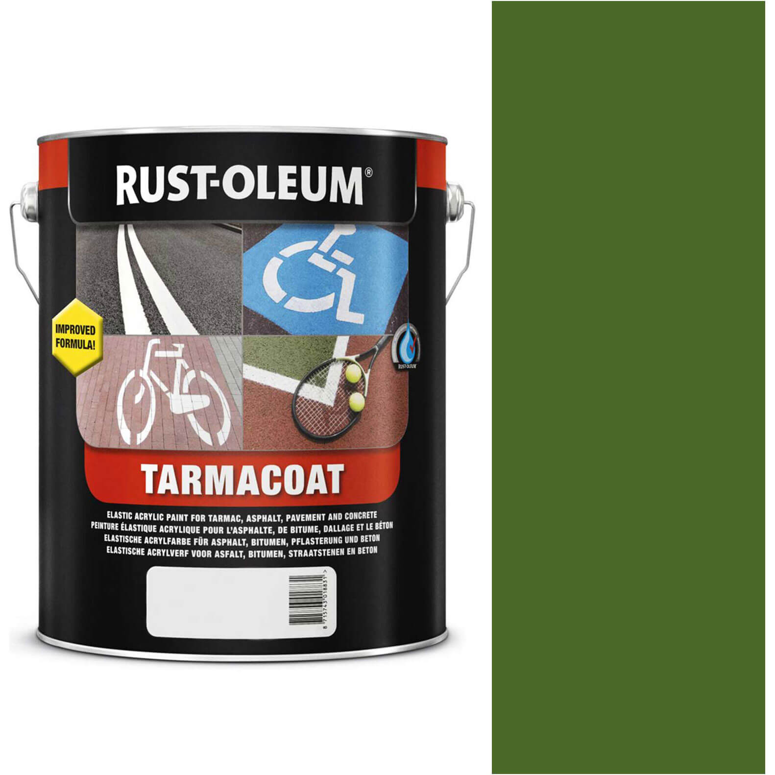 Photo of Rust Oleum Tarmacoat Rapid Curing Road Line Paint Medium Green 5l